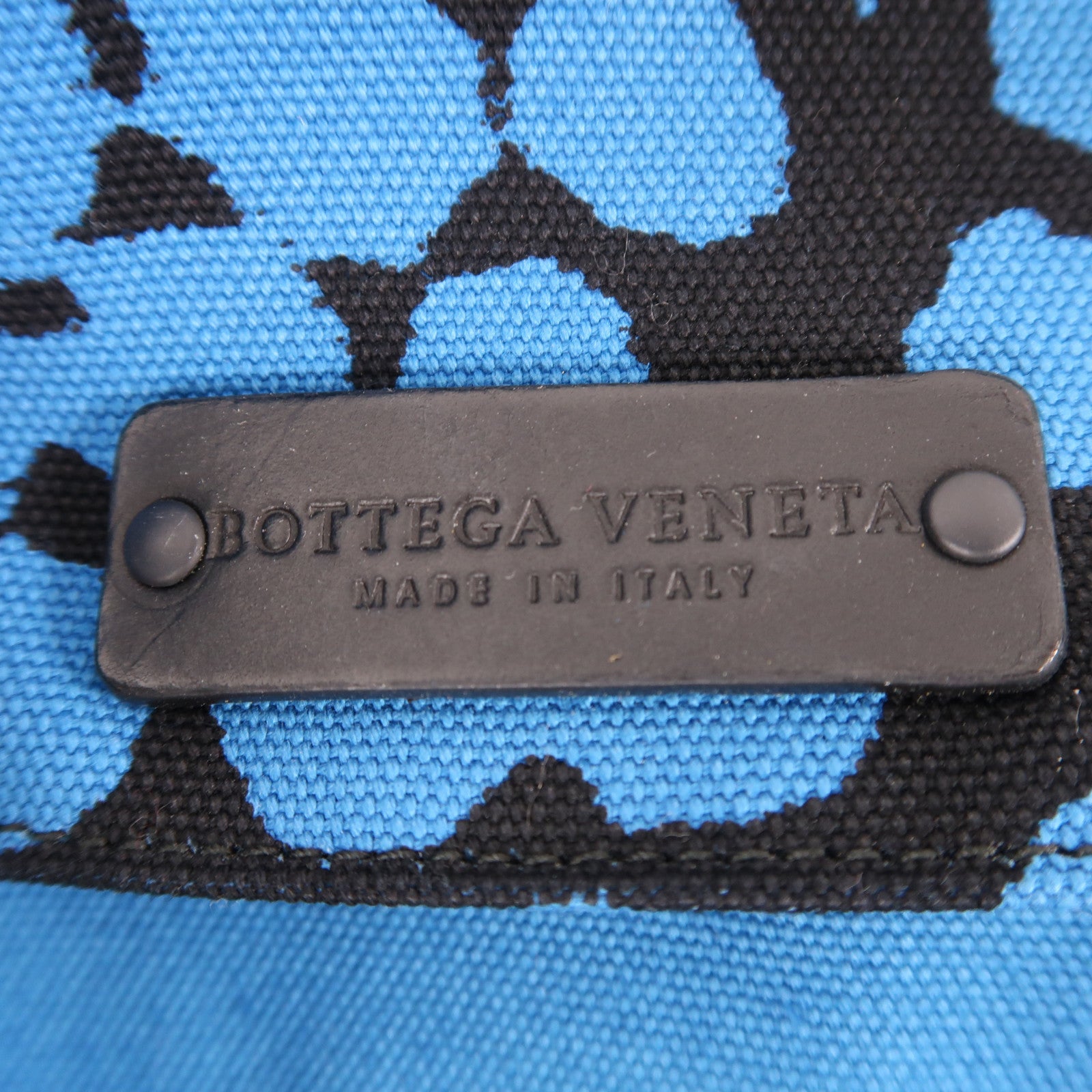 BOTTEGA VENETA 帆布Shoulder Tote肩背袋藍色/黑色