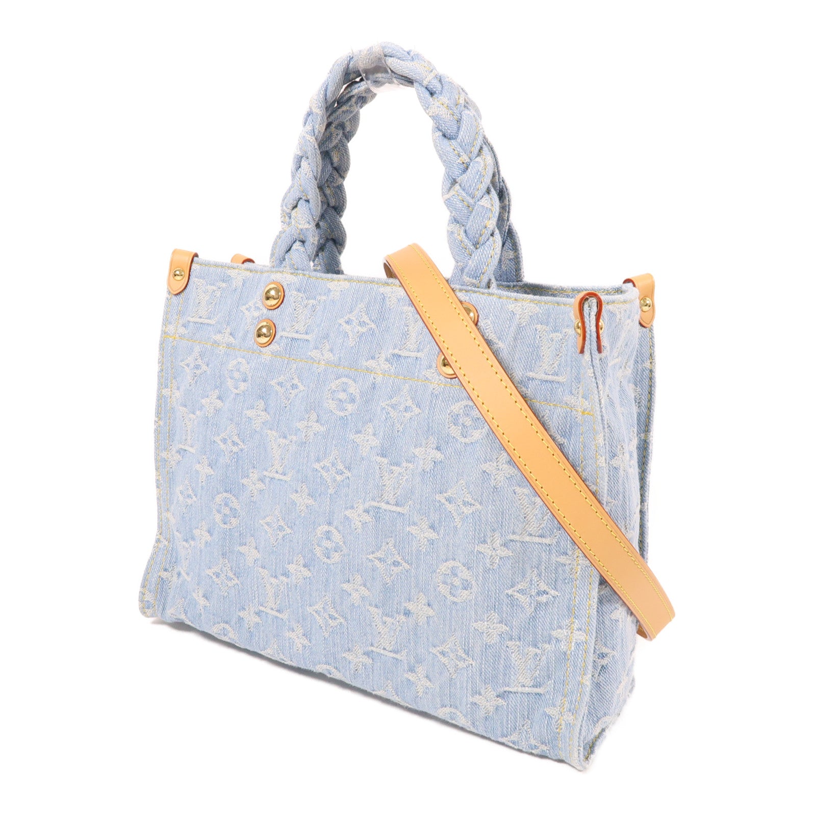 LOUIS VUITTON Monogram Denim Let Go PM金扣手挽肩背兩用袋