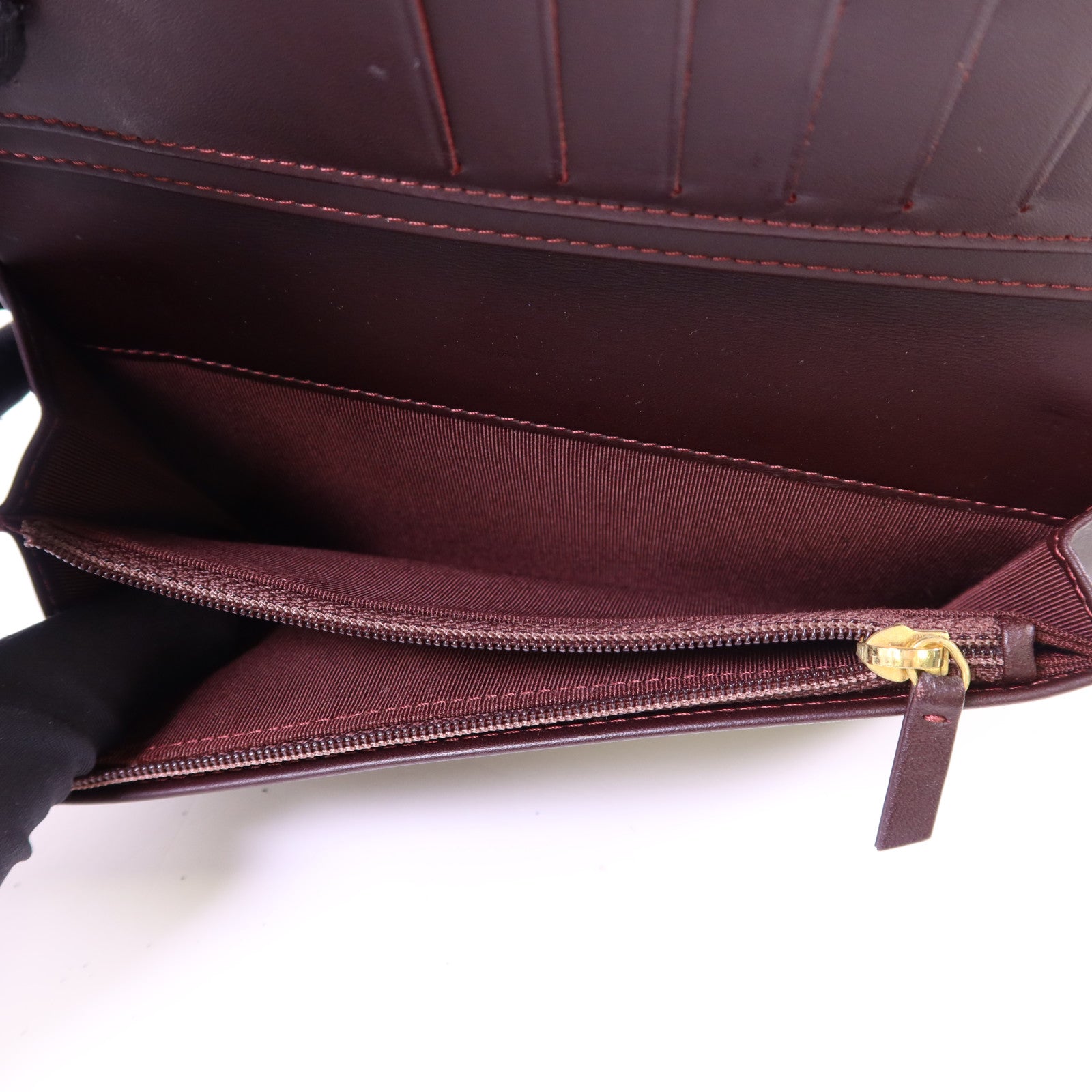 CHANEL 牛皮皮革Bifold Long Wallet金扣長錢包