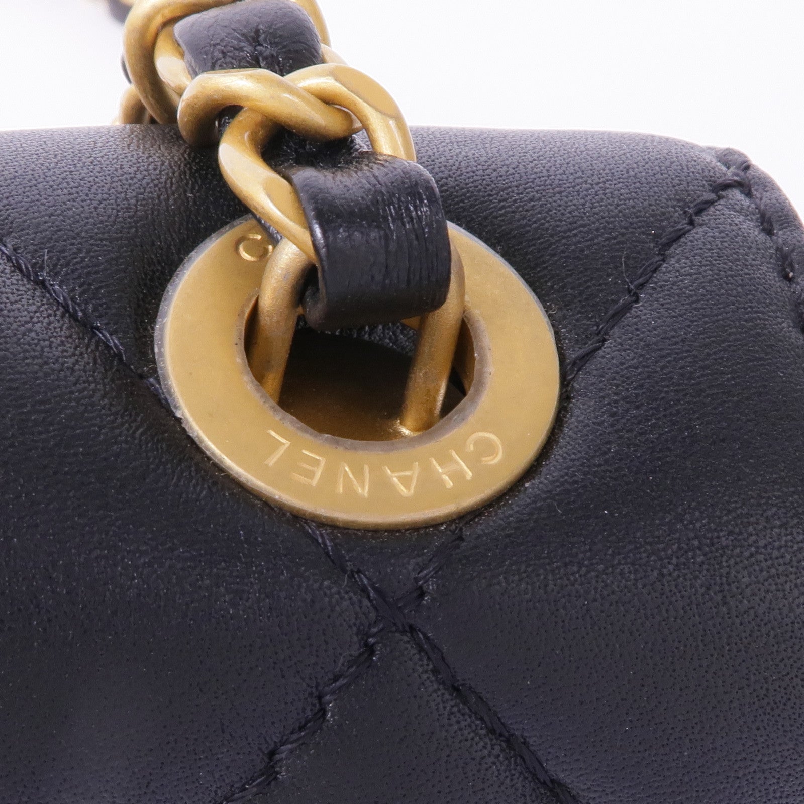 CHANEL 【激減優惠】羊皮皮革Chain Shoulder金扣鏈帶肩背袋