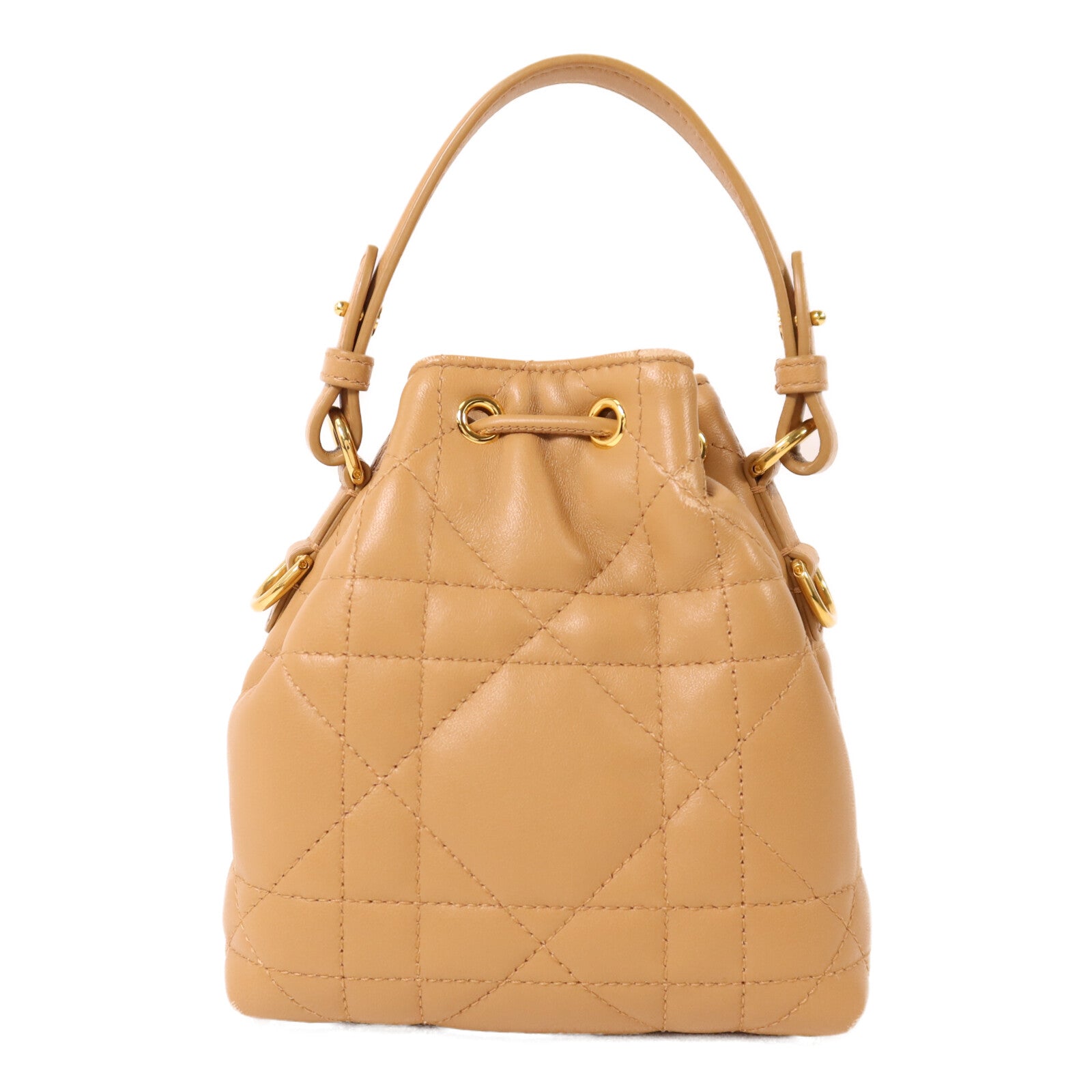 Dior 牛皮皮革Nano Caro Bucket Bag金扣手挽肩背兩用袋