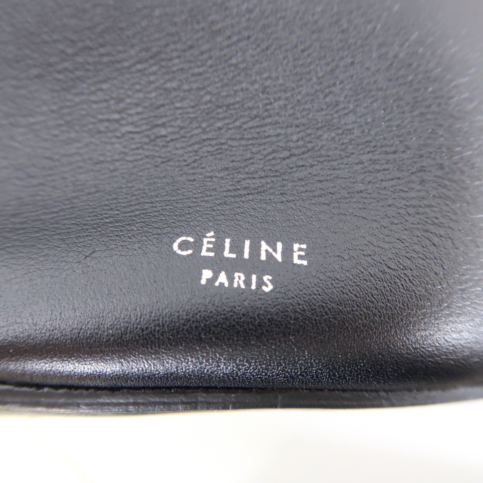 CELINE 【激減優惠】牛皮皮革Bucket W Long Strap銀扣肩背袋黑色