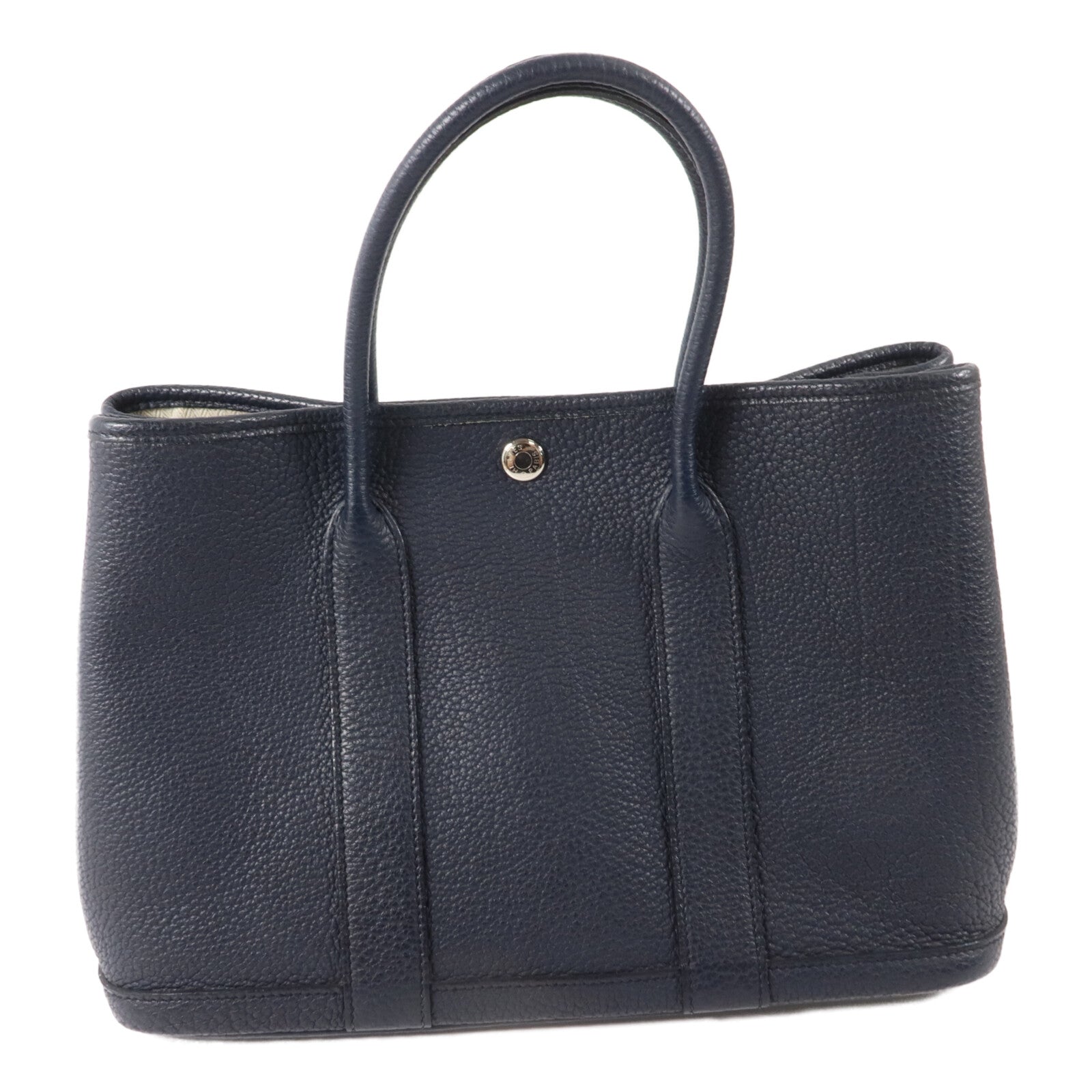 HERMES Negonda皮革Garden Party TPM手挽袋Blue Nuit