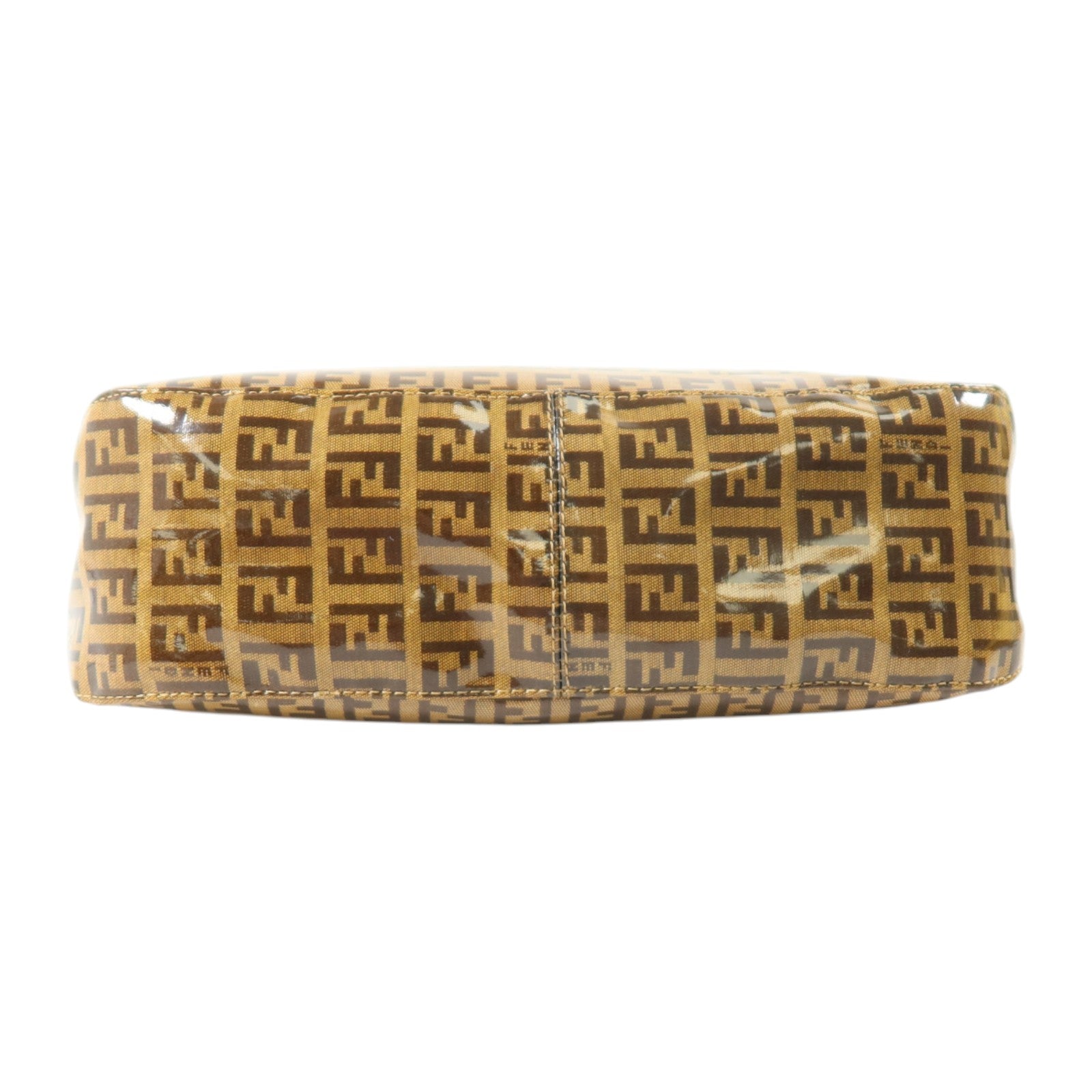 FENDI 塗層帆布Zucchino Double Flap Baguette金扣手挽肩背兩用袋