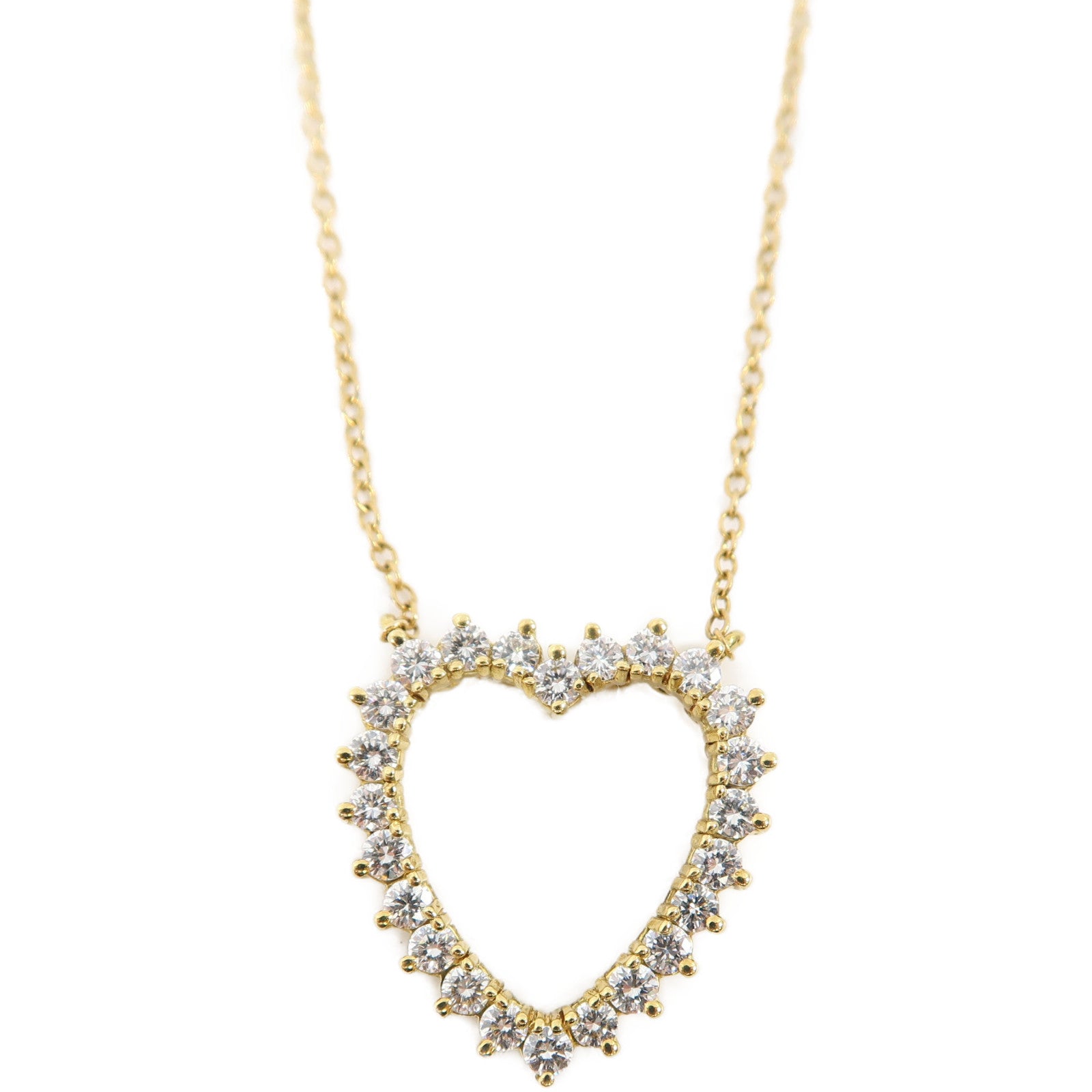 TIFFANY＆CO 18K黃金Sentimental Heart Diamond Necklace鑽石項鍊