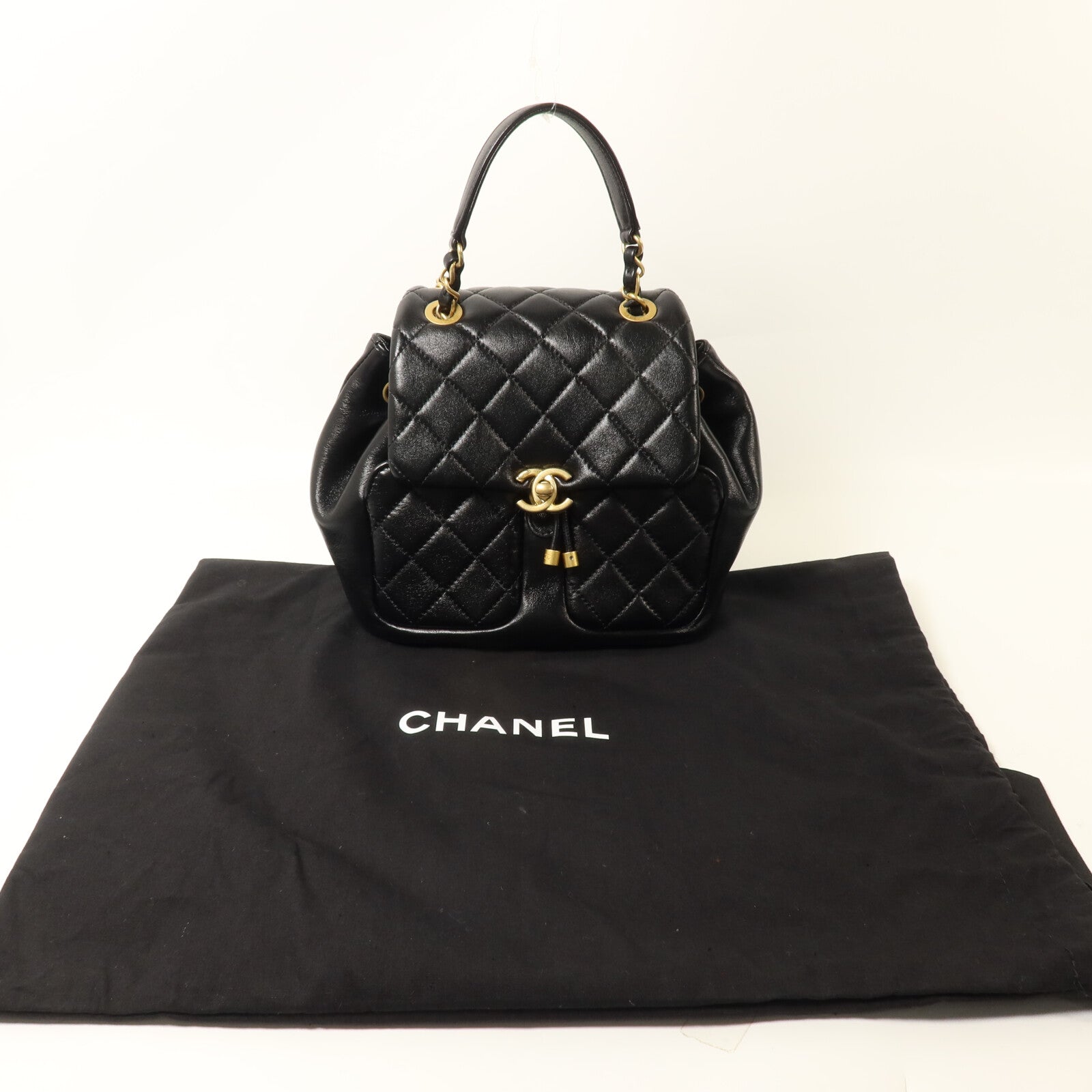 CHANEL 羊皮皮革Mini Duma鏈帶背包