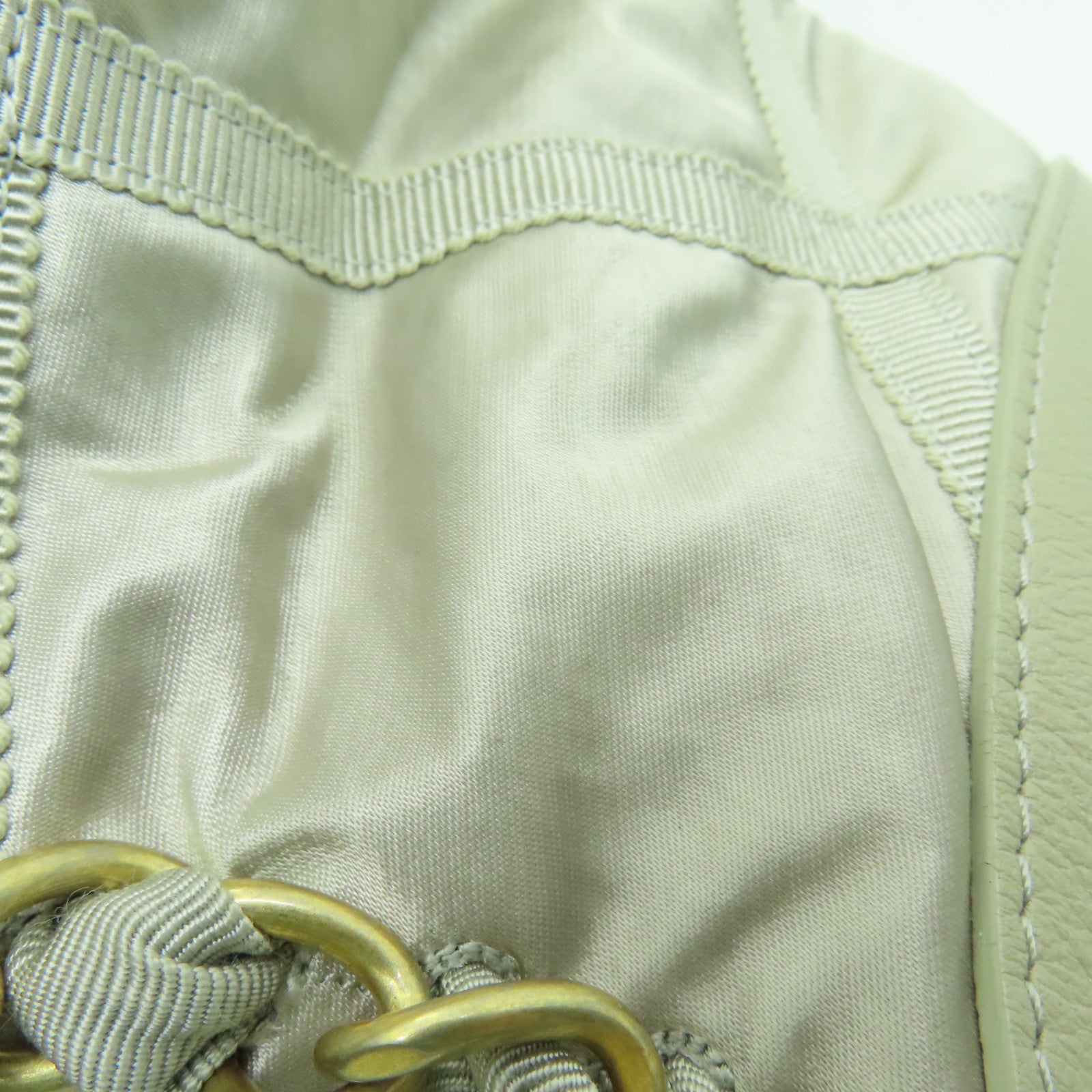 CHANEL **【清倉大減價】尼龍Chain Shoulder Bag金扣鏈帶肩背袋米色