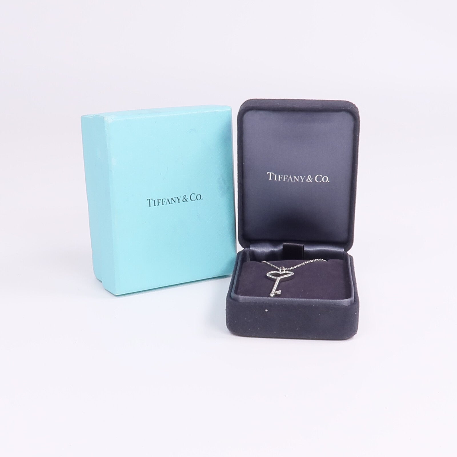 TIFFANY＆CO PT950鉑金Heart Key In Platinum With Diamonds鑽石項鍊