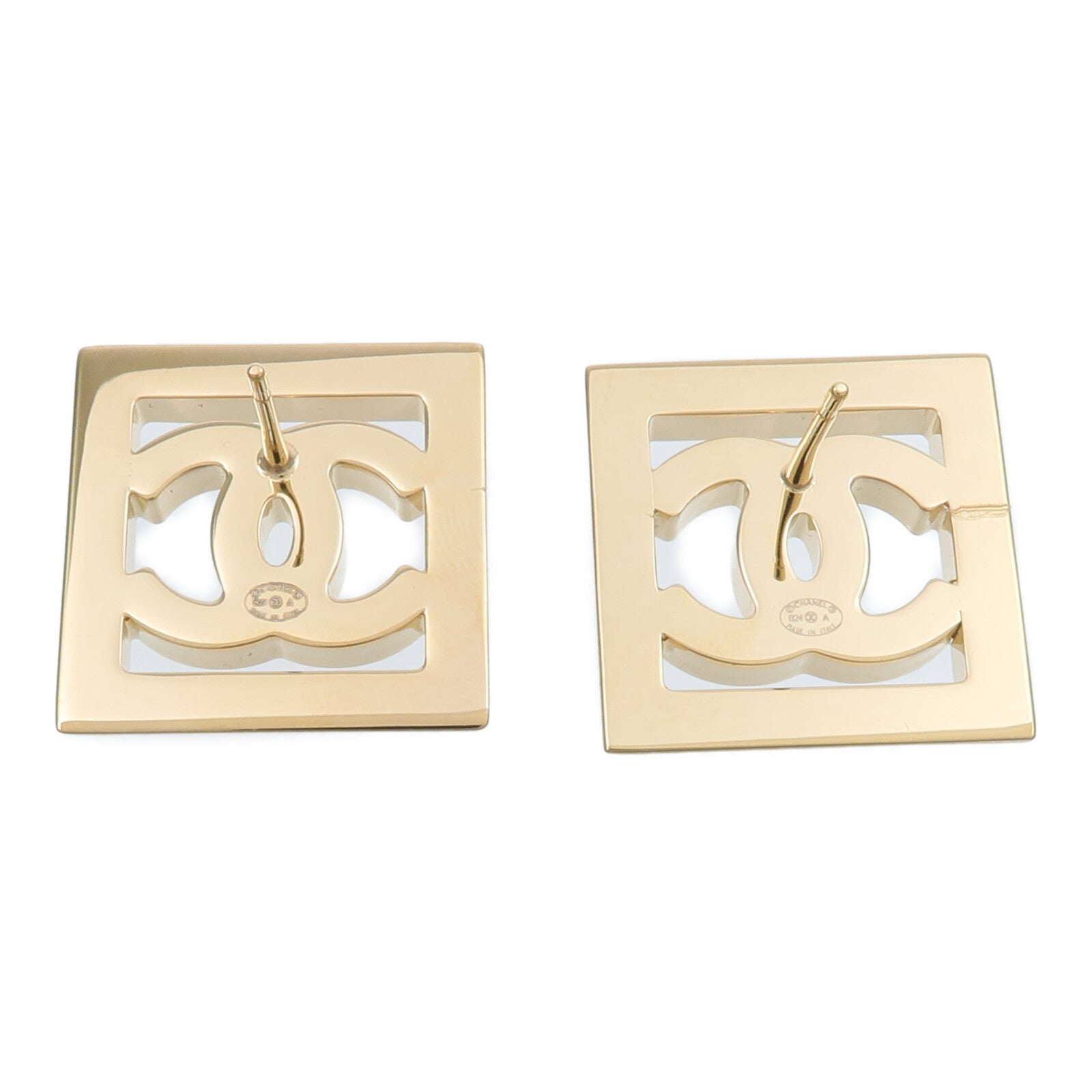 CHANEL 金屬Square Coco Mark Earrings耳環