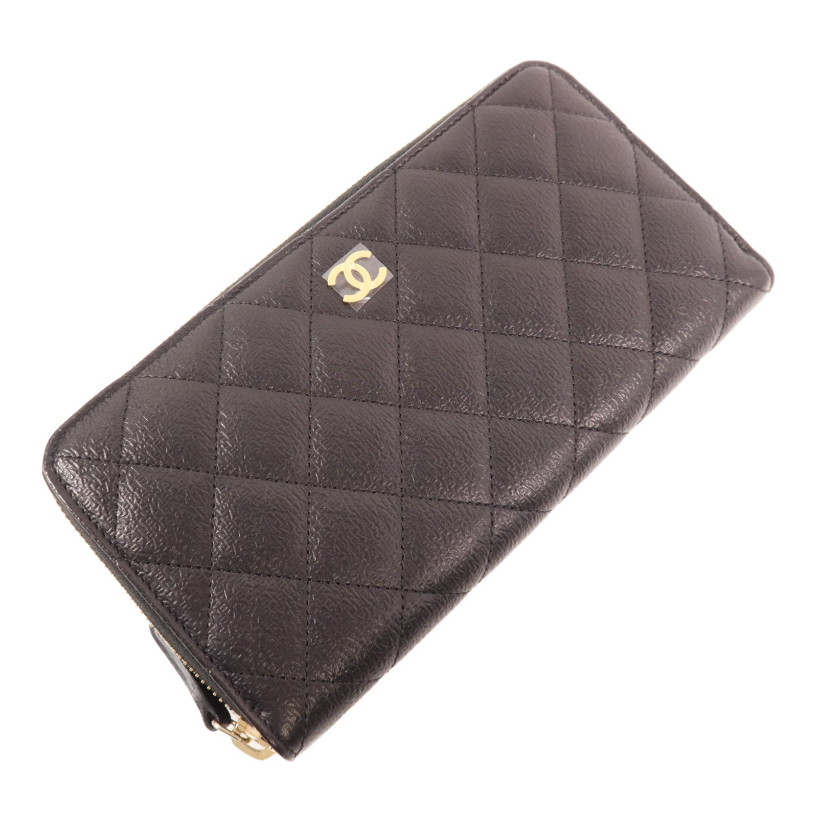 CHANEL 牛皮皮革Long Wallet金扣長錢包