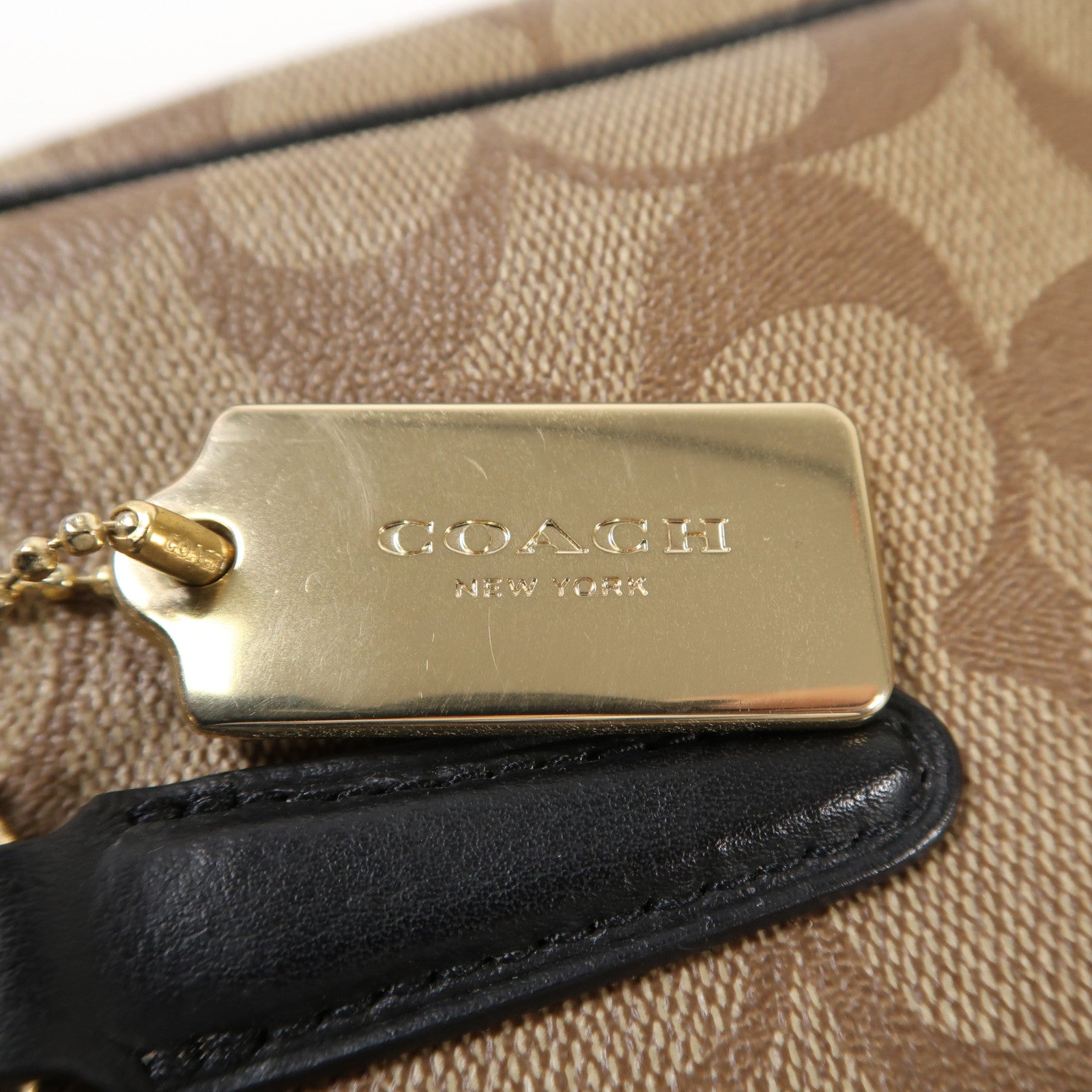 COACH 塗層帆布Shoulder Bag金扣手挽肩背兩用袋