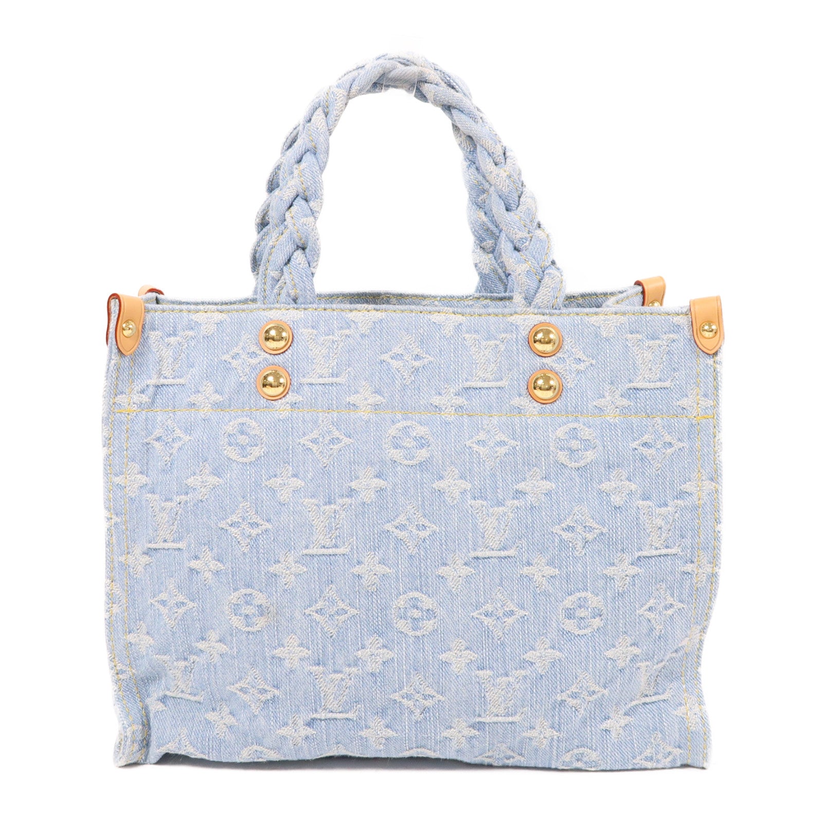 LOUIS VUITTON Monogram Denim Let Go PM金扣手挽肩背兩用袋