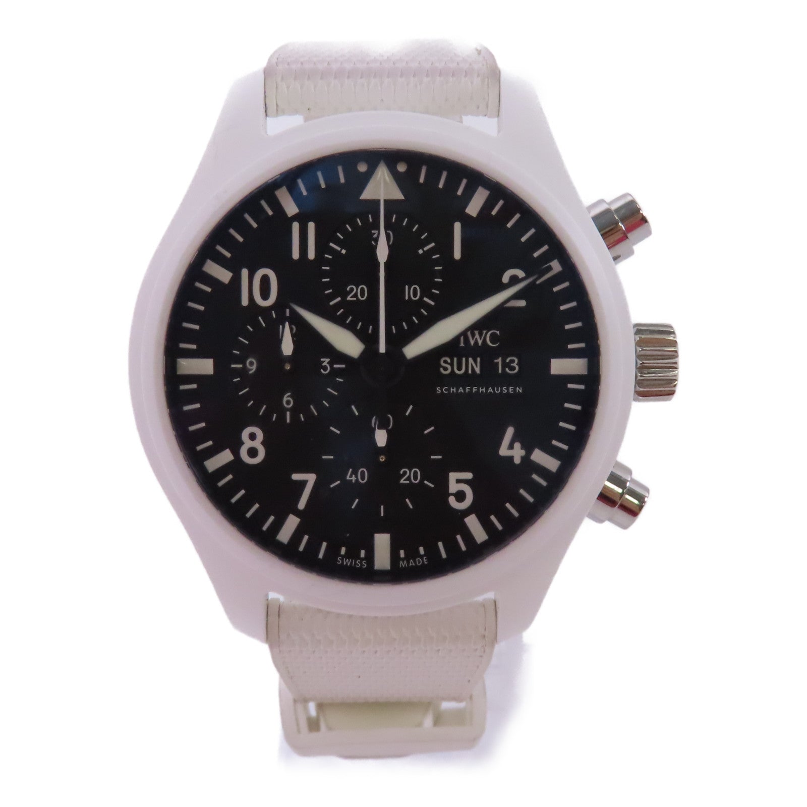 IWC Pilot Chronograph Top Gun陶瓷/橡膠手錶自動機芯黑色