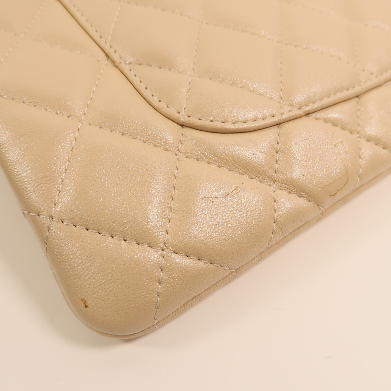 CHANEL 羊皮皮革Drawstring Double Zip Crossbody Bag金扣鏈帶肩背袋