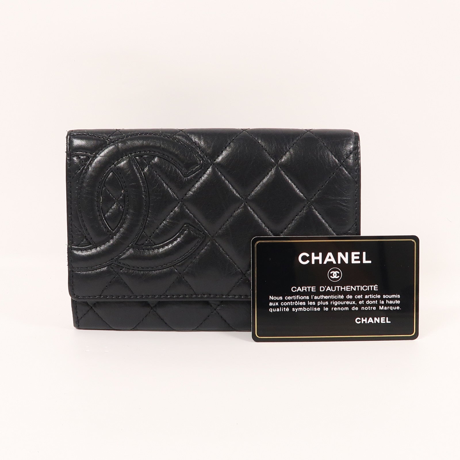 CHANEL CC SHW Wallet Lambskin Leather Black