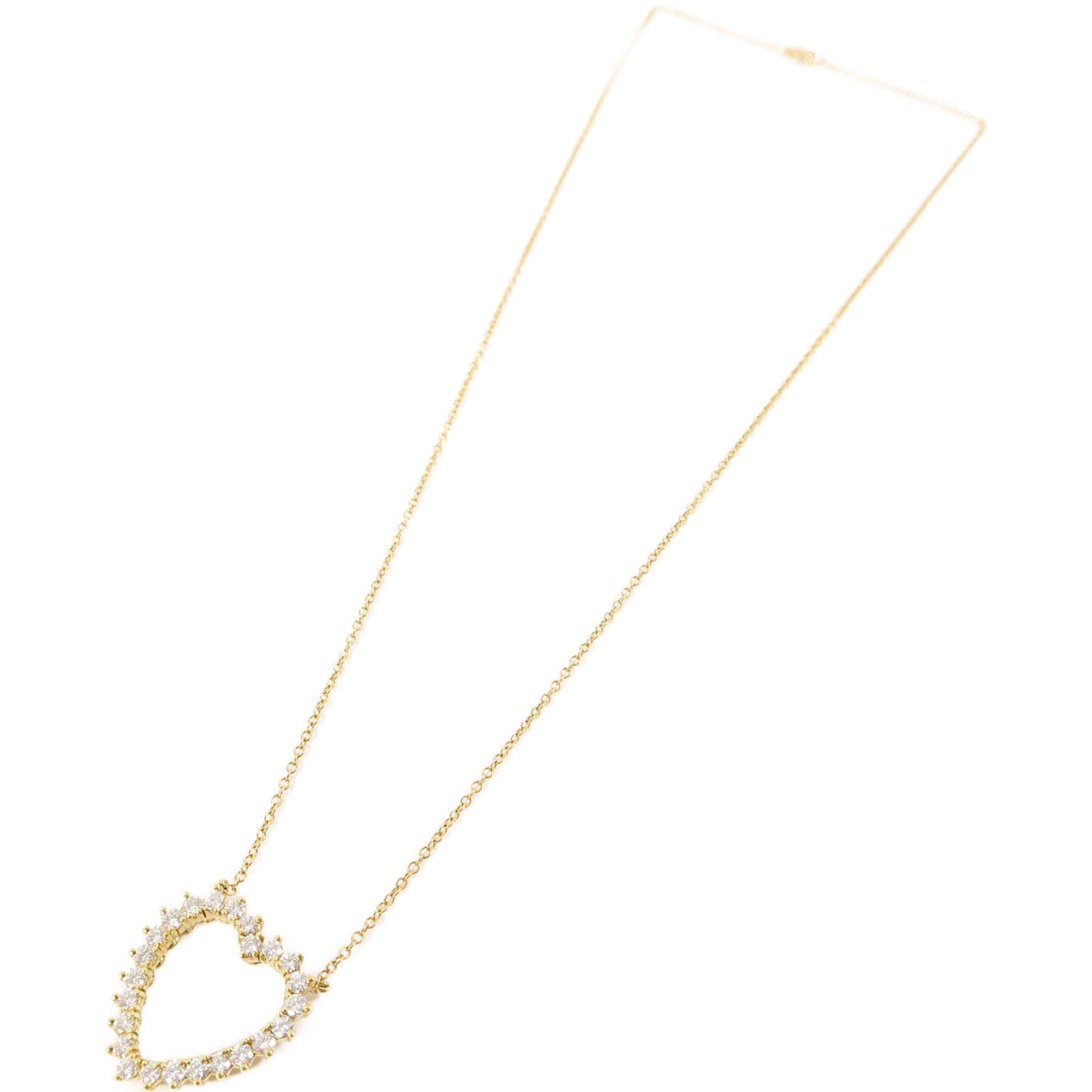 TIFFANY＆CO 18K黃金Sentimental Heart Diamond Necklace鑽石項鍊