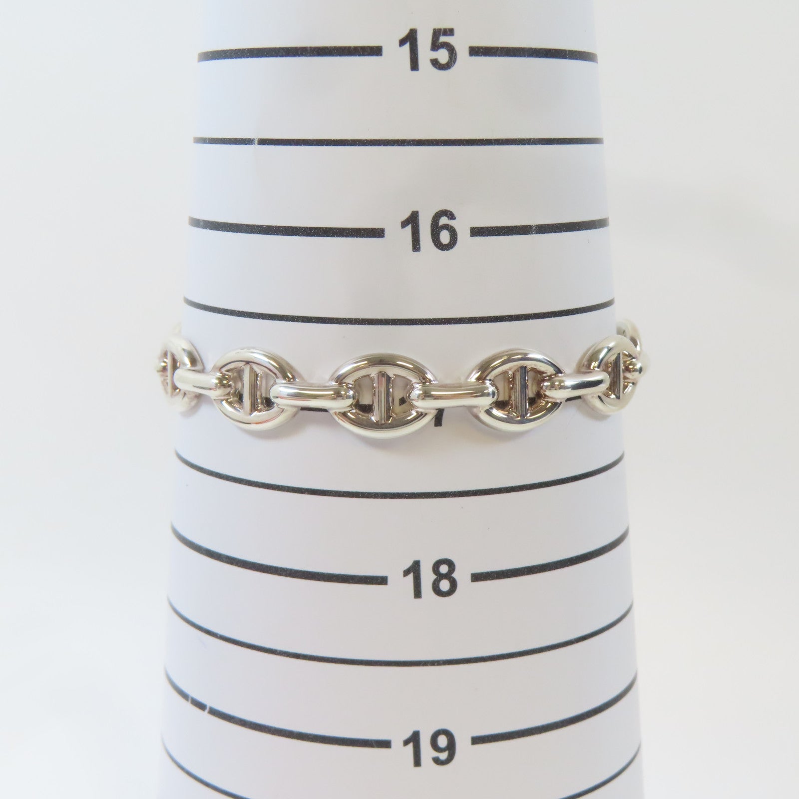 HERMES 925純銀Chaine D'Ancre Enchainee Bracelet手鐲#17cm