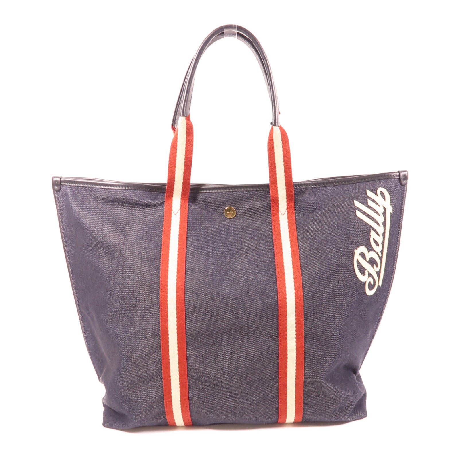 BALLY 帆布Tote Bag金扣手挽袋
