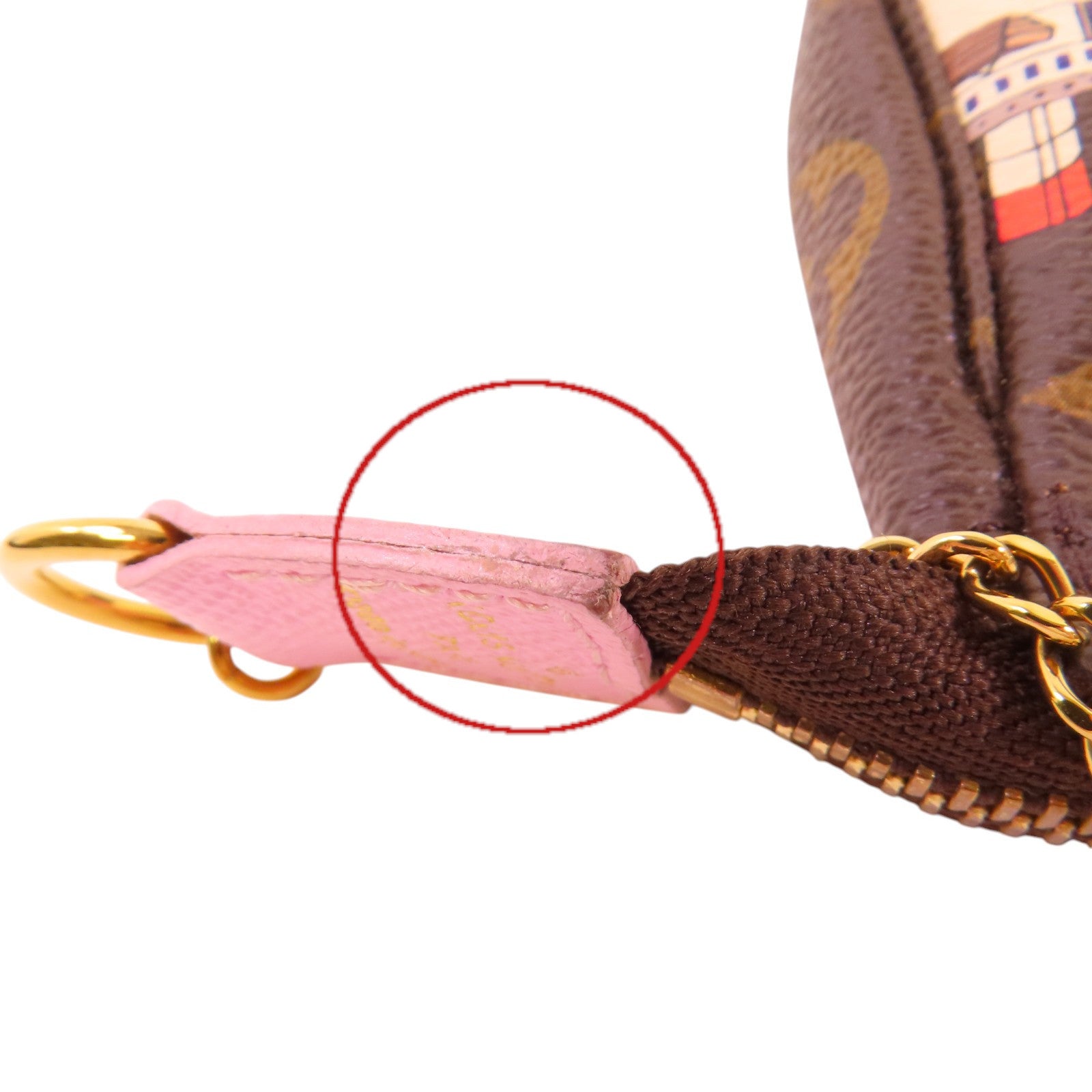 LOUIS VUITTON Monogram Mini Pochette金扣鏈帶手拿包
