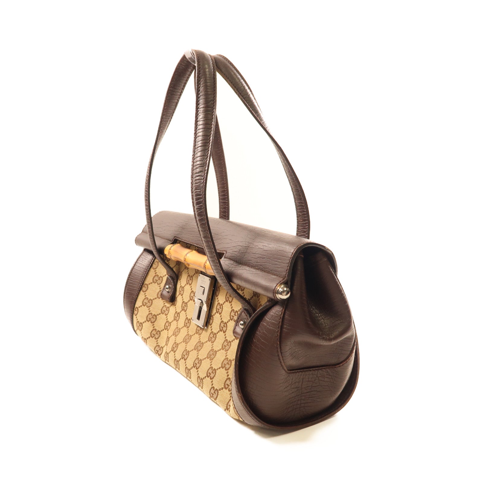 GUCCI 塗層帆布Hand Bag銀扣手挽袋