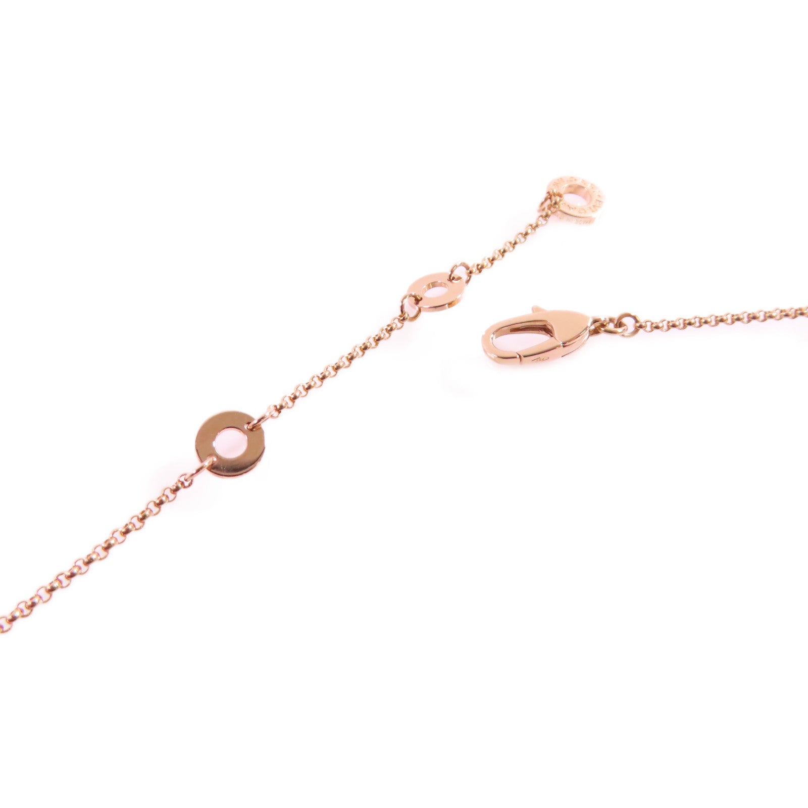 BVLGARI 18K玫瑰金/鑽石B.Zero1 Diamond Necklace金扣項鏈