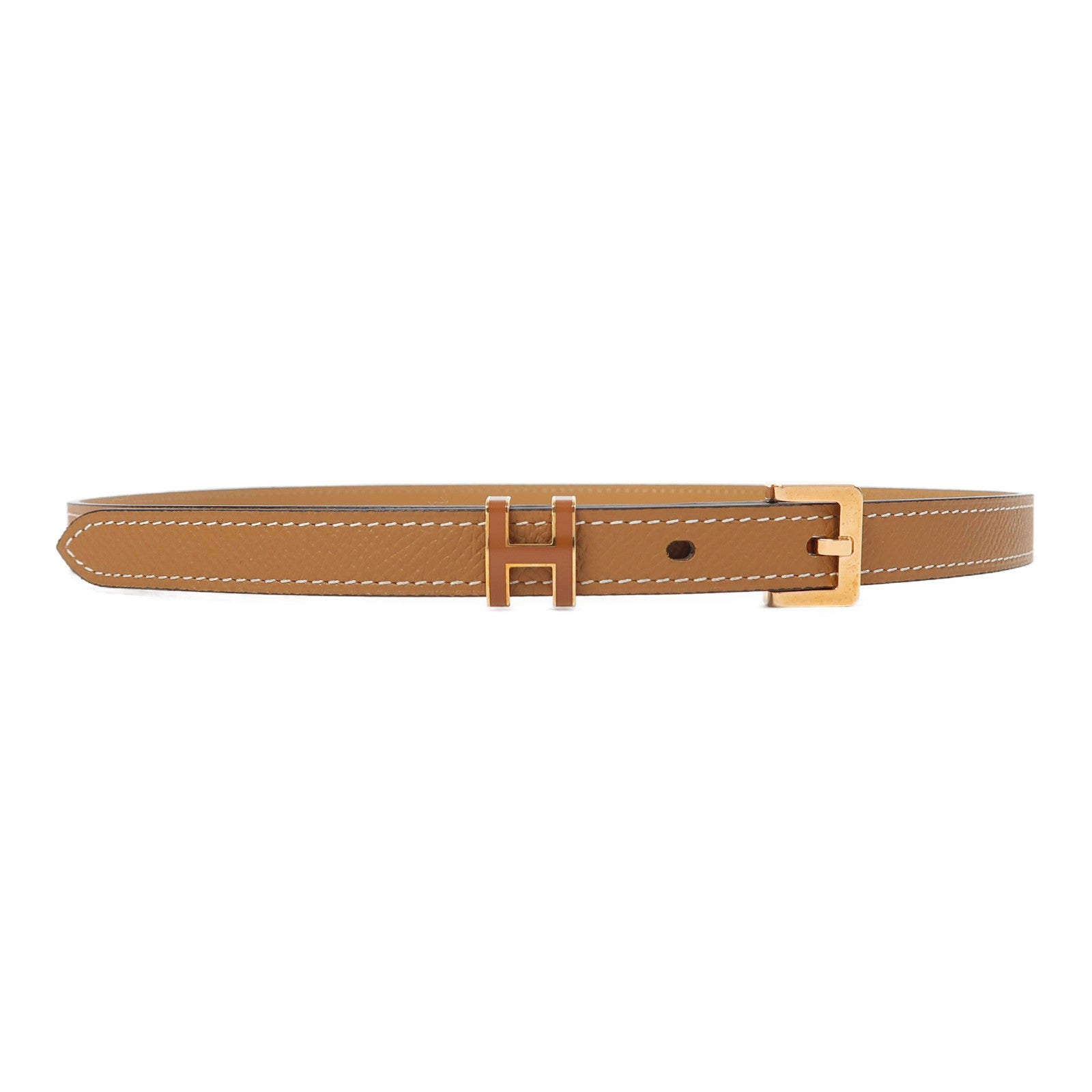 HERMES Epsom皮革Pop H Belt 75cm皮帶金色