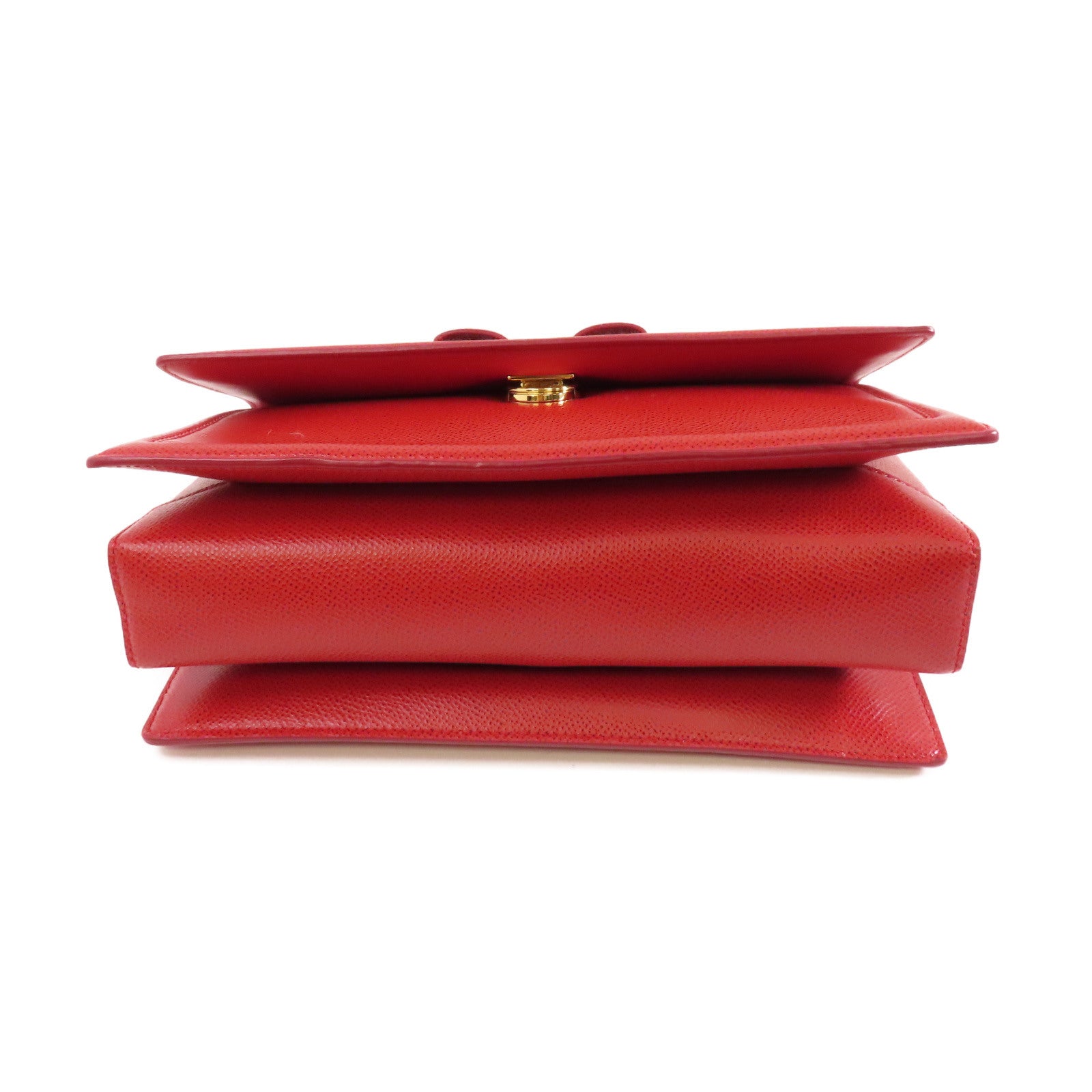 Salvatore Ferragamo 牛皮皮革Chain Shoulder Bag金扣鏈帶肩背袋紅色