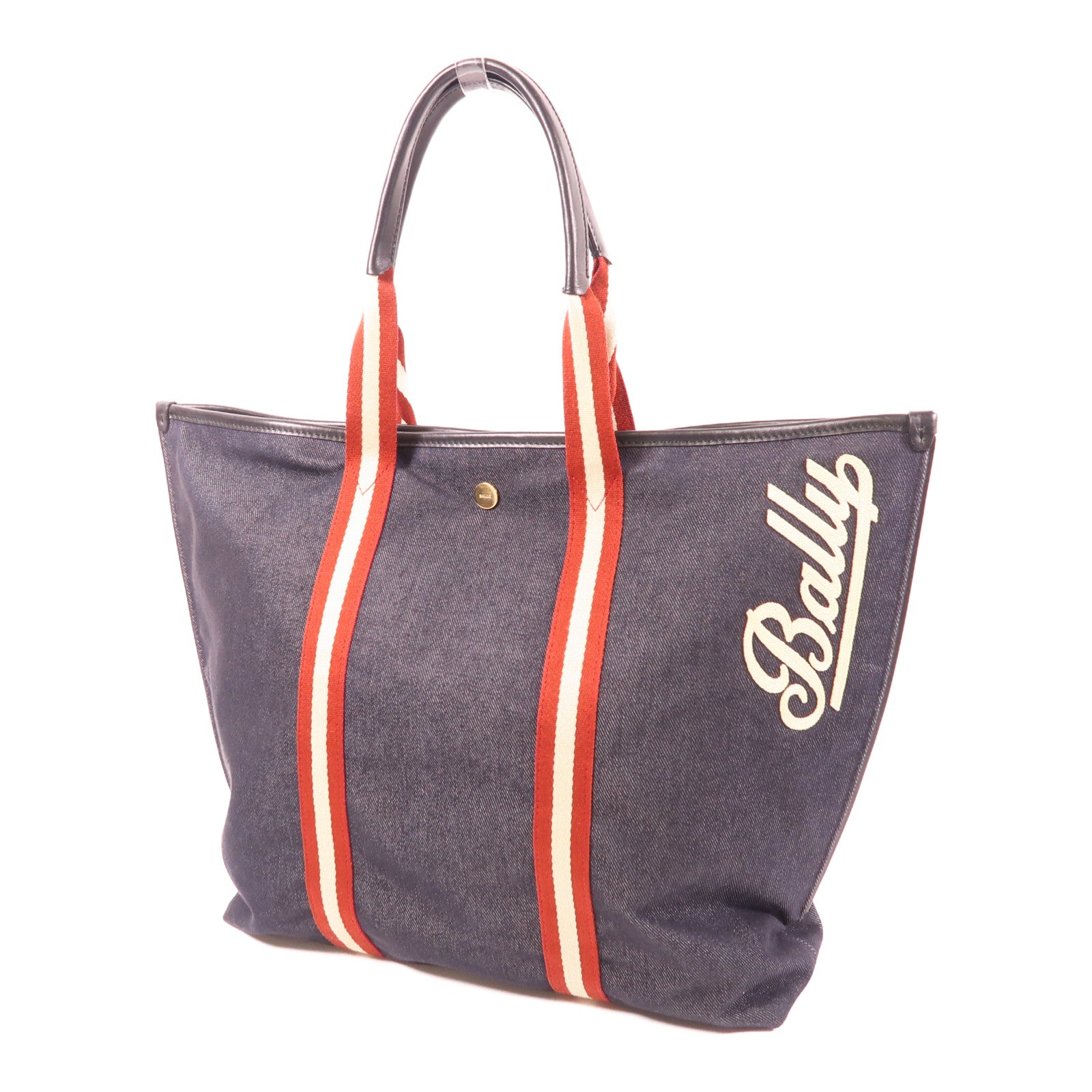BALLY 帆布Tote Bag金扣手挽袋