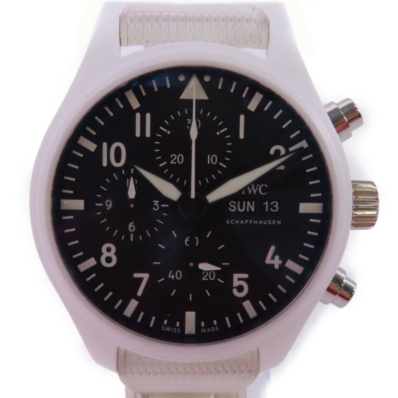 IWC Pilot Chronograph Top Gun陶瓷/橡膠手錶自動機芯黑色