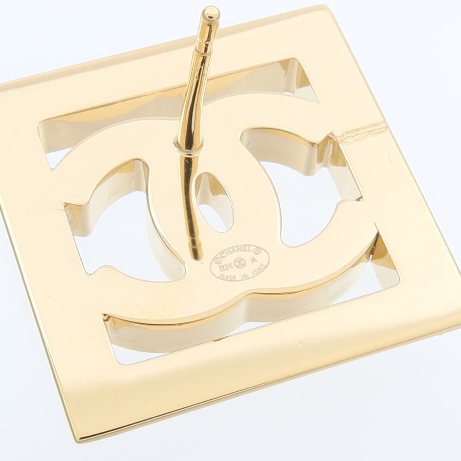 CHANEL 金屬Square Coco Mark Earrings耳環