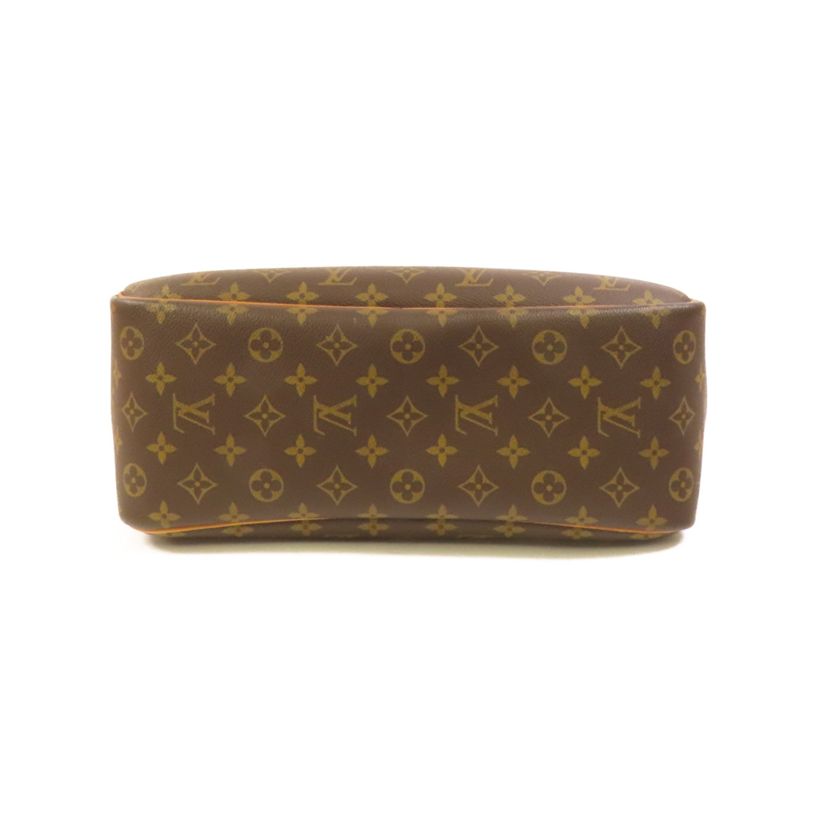 LOUIS VUITTON Monogram Deauville金扣手挽袋棕色