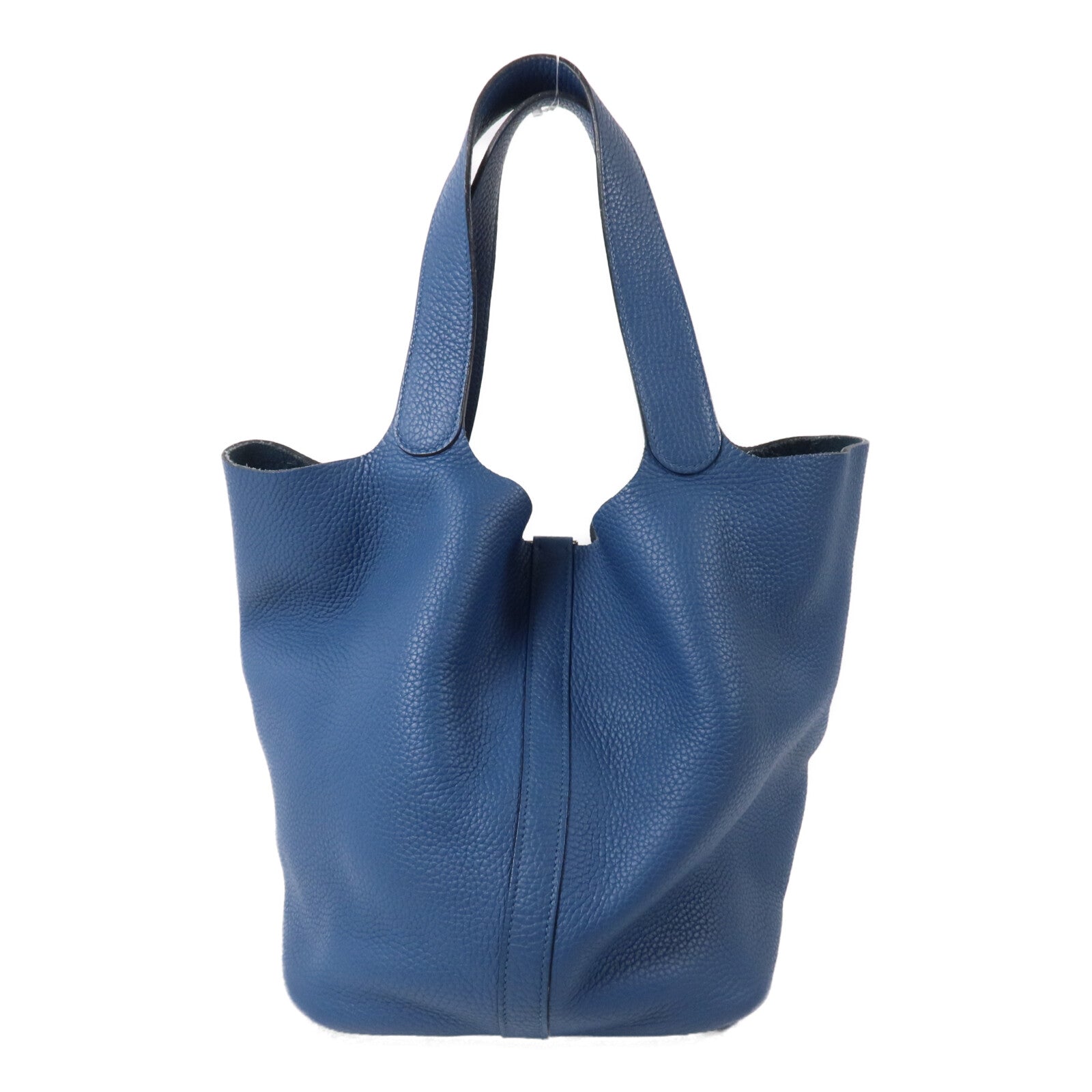 HERMES Clemence皮革Picotin GM手挽袋Bleu Agate