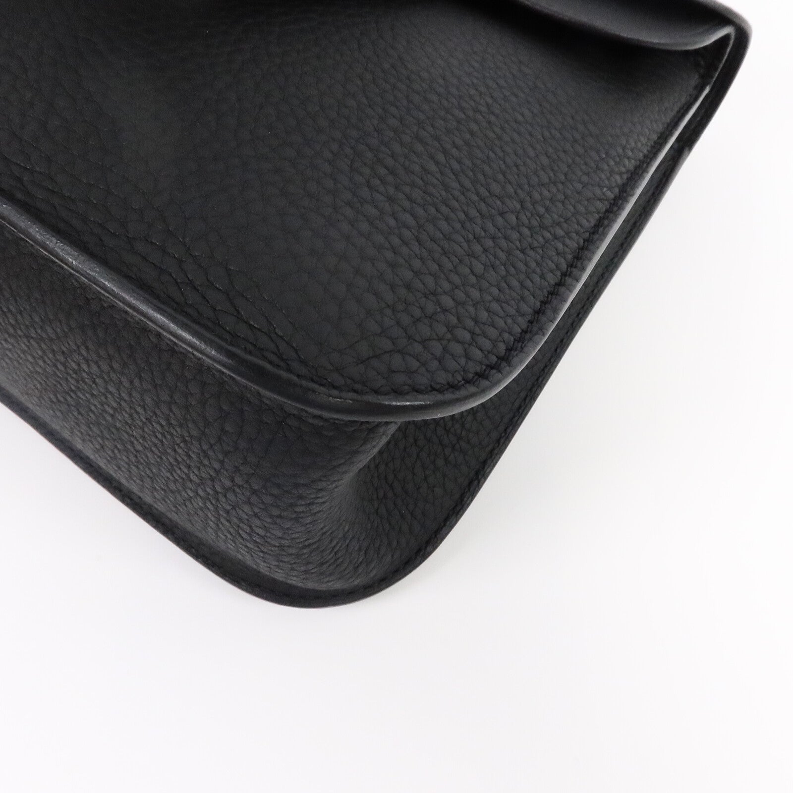 HERMES Clemence皮革Halzan 25手挽肩背兩用袋Noir