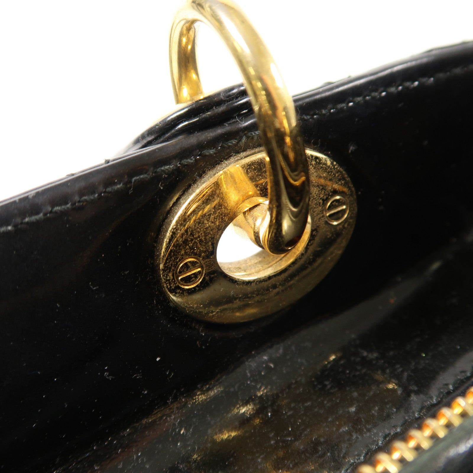 Dior 漆皮皮革Lady Dior Medium金扣手挽肩背兩用袋