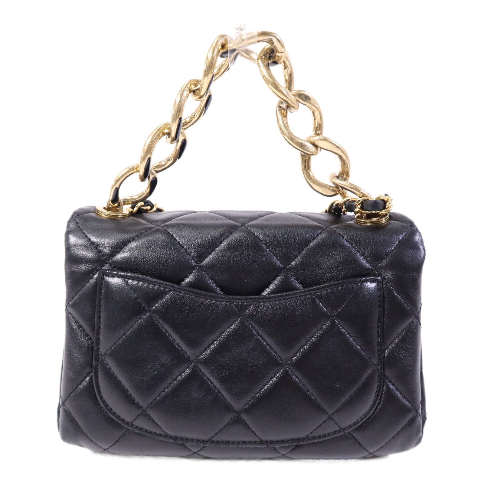 CHANEL 羊皮皮革2 Way Shoulder Bag金扣鏈帶手挽肩背兩用袋