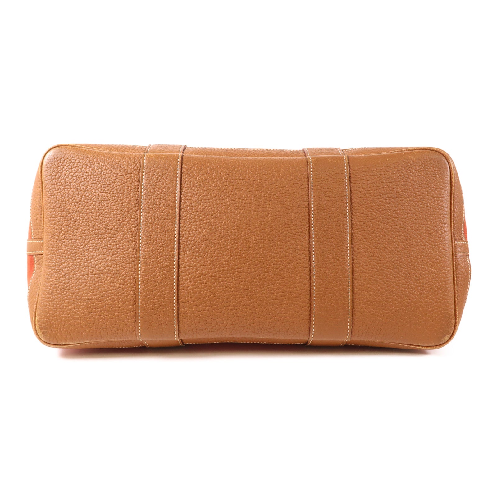 HERMES 帆布/皮革Garden Party PM銀扣手挽袋