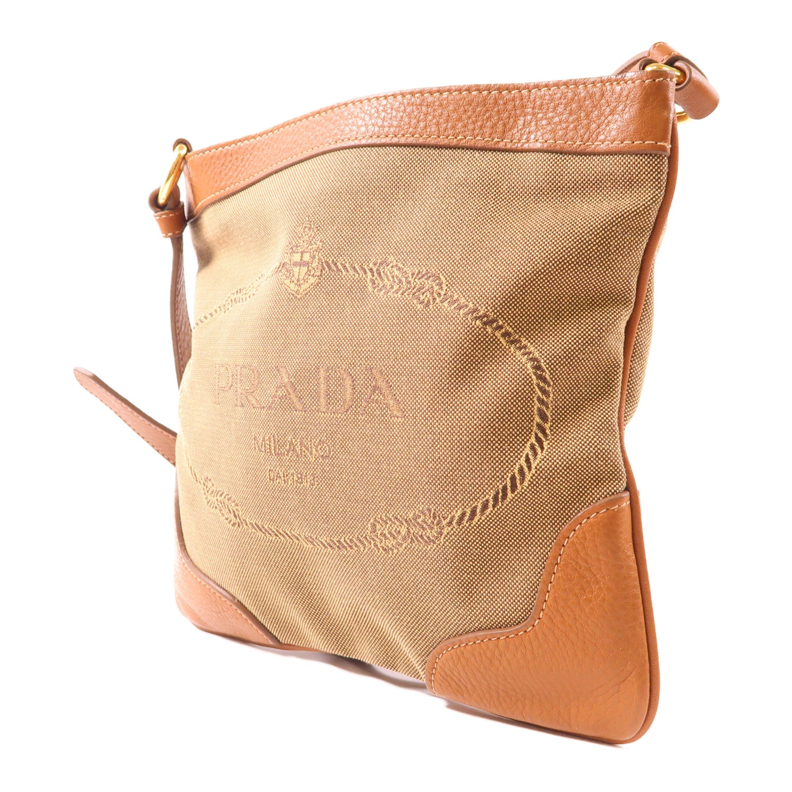 PRADA 帆布Shoulder Bag金扣肩背袋