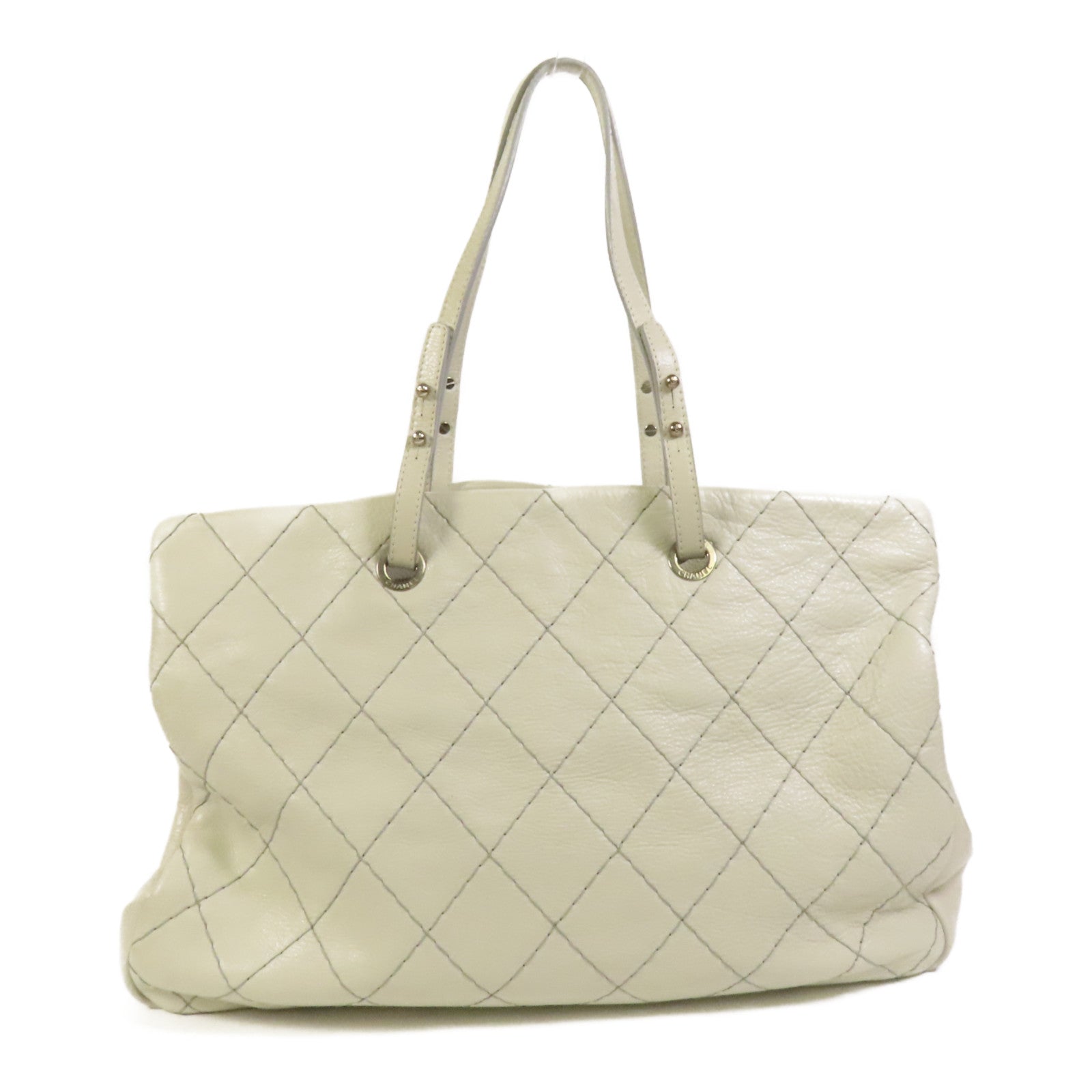 CHANEL 牛皮皮革Chain Shoulder銀扣肩背袋