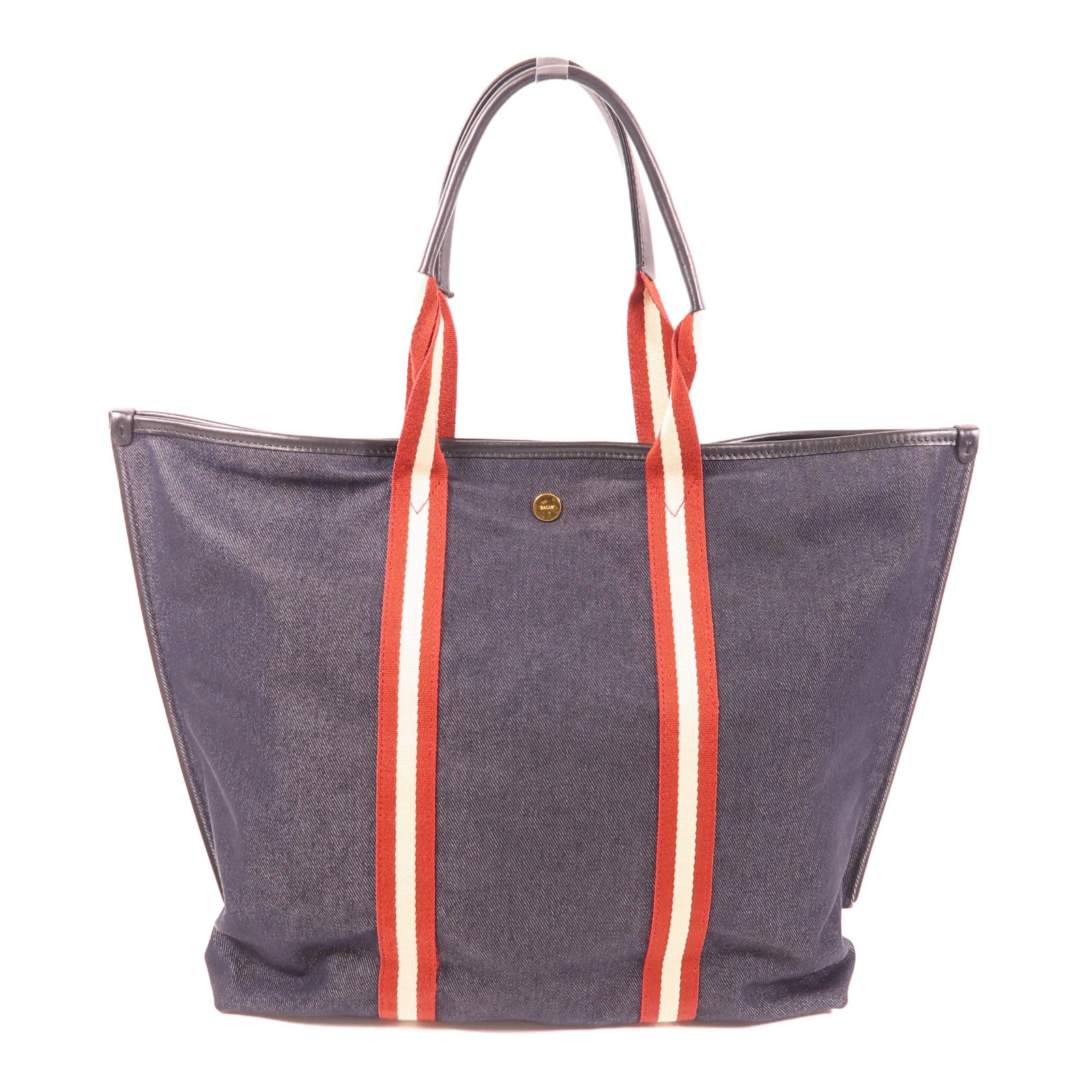 BALLY 帆布Tote Bag金扣手挽袋