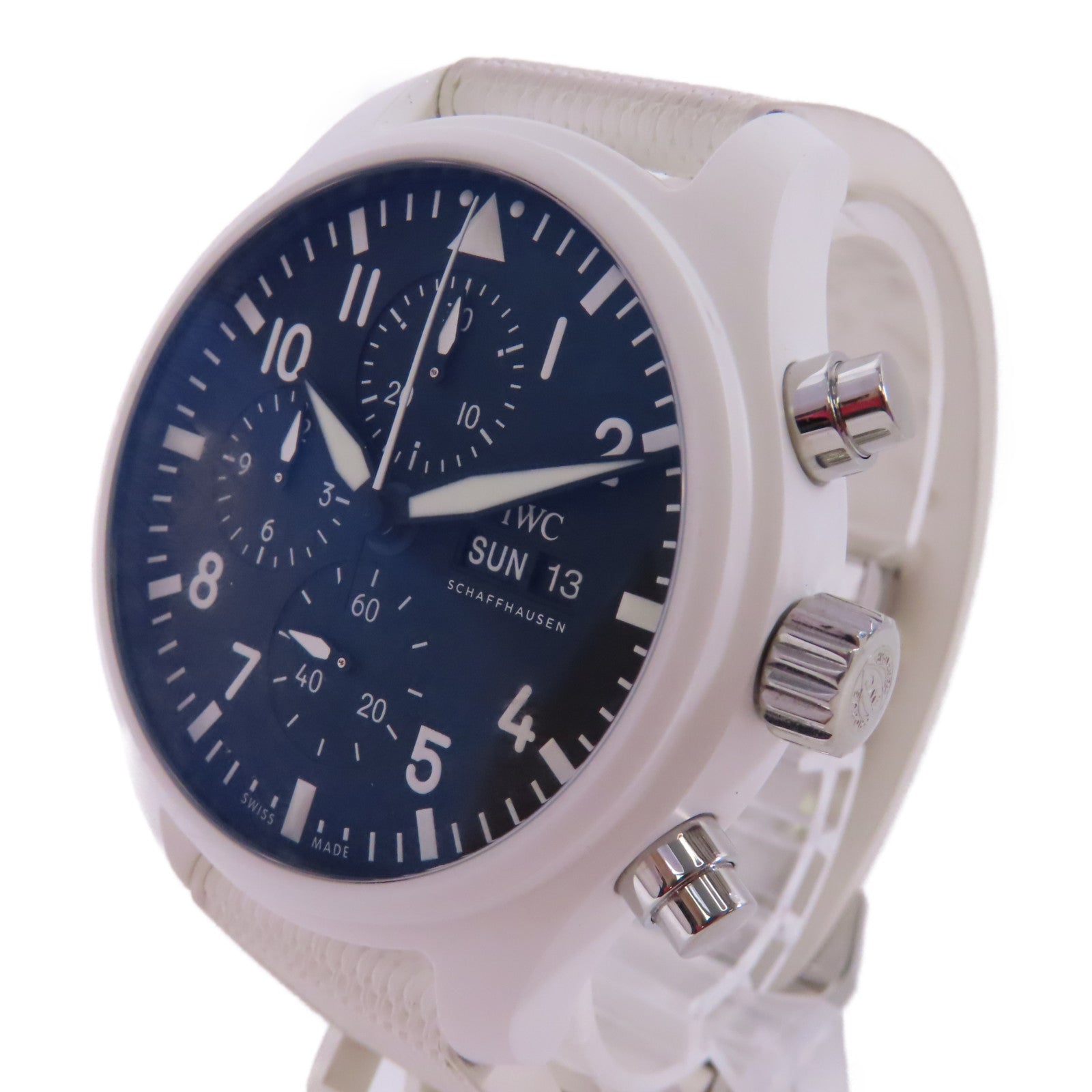 IWC Pilot Chronograph Top Gun陶瓷/橡膠手錶自動機芯黑色