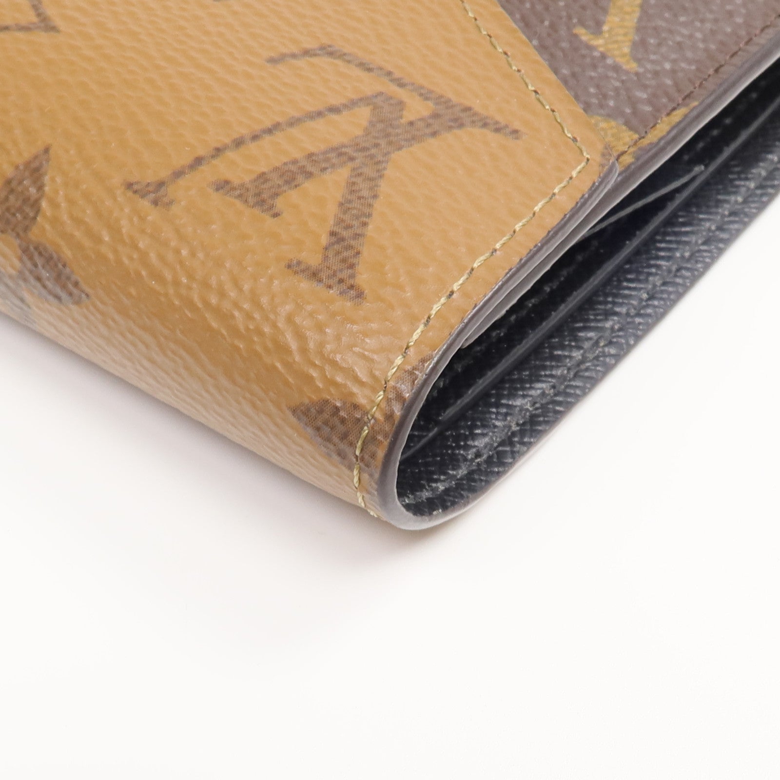 LOUIS VUITTON Monogram/Monogram Reverse Victorine Wallet金扣錢包棕色