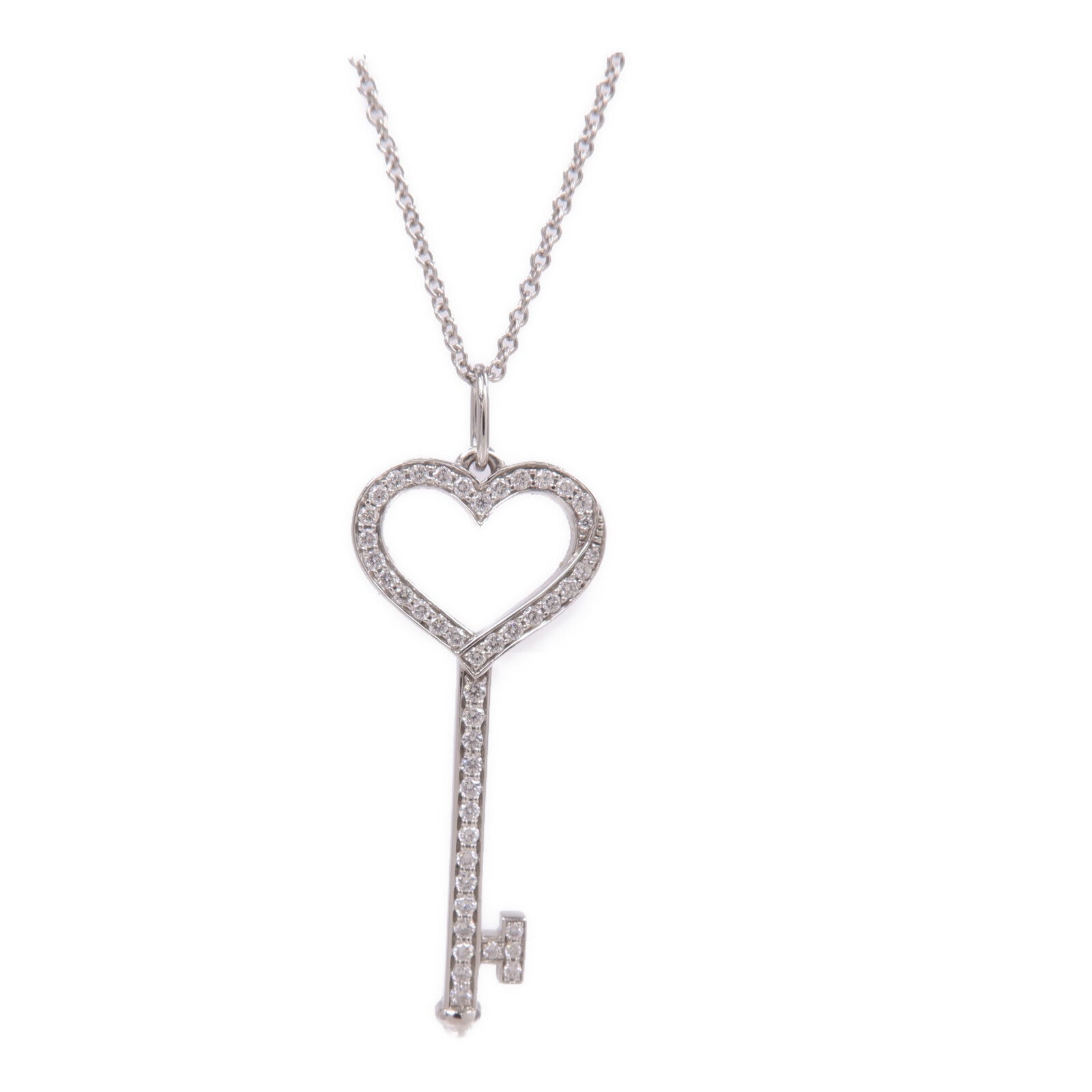 TIFFANY＆CO 【激減優惠】PT950鉑金Heart Key In Platinum With Diamonds鑽石項鍊