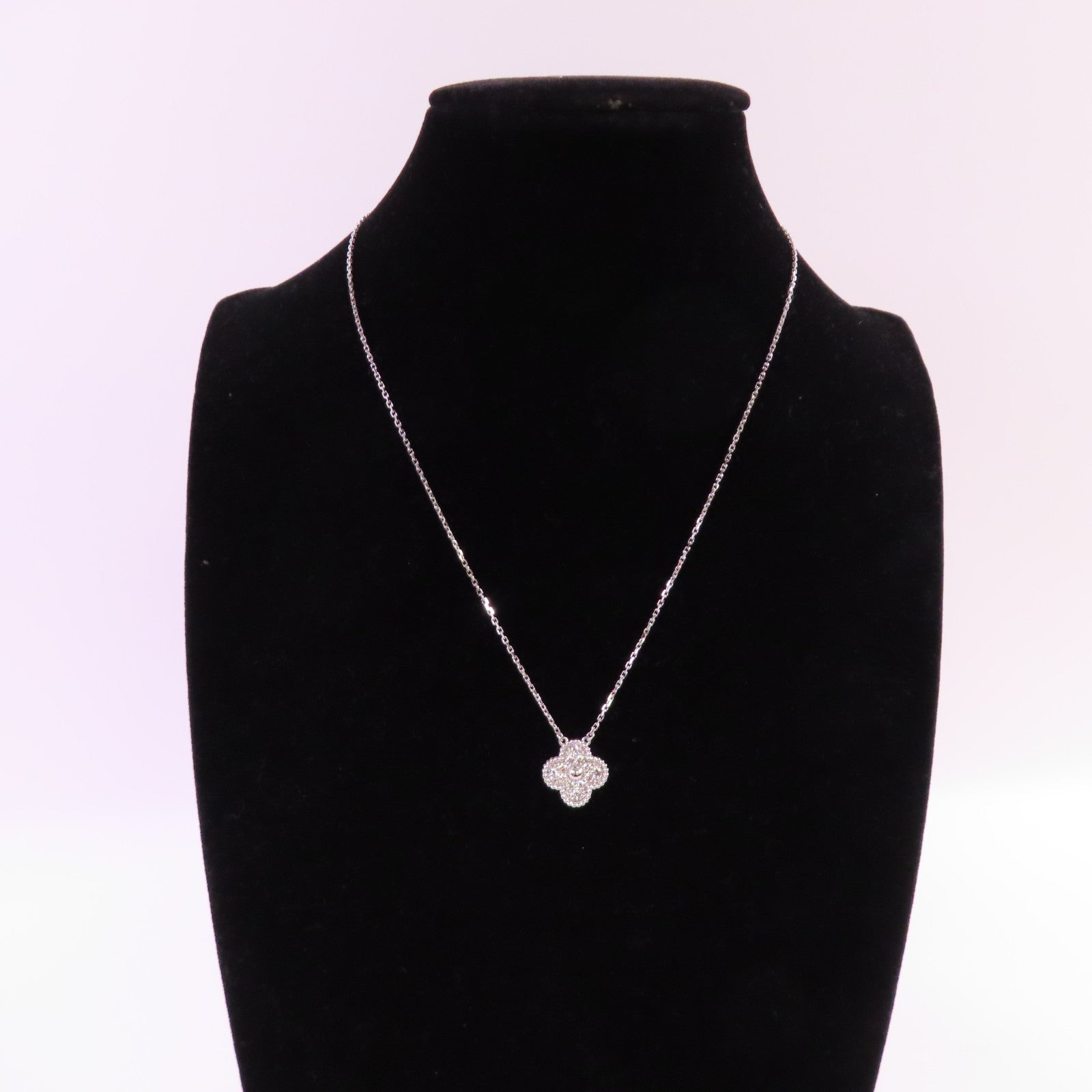 Van Cleef & Arpels【激減優惠】 18K白金/鑽石Vintage Alhambra Diamond Necklace項鏈