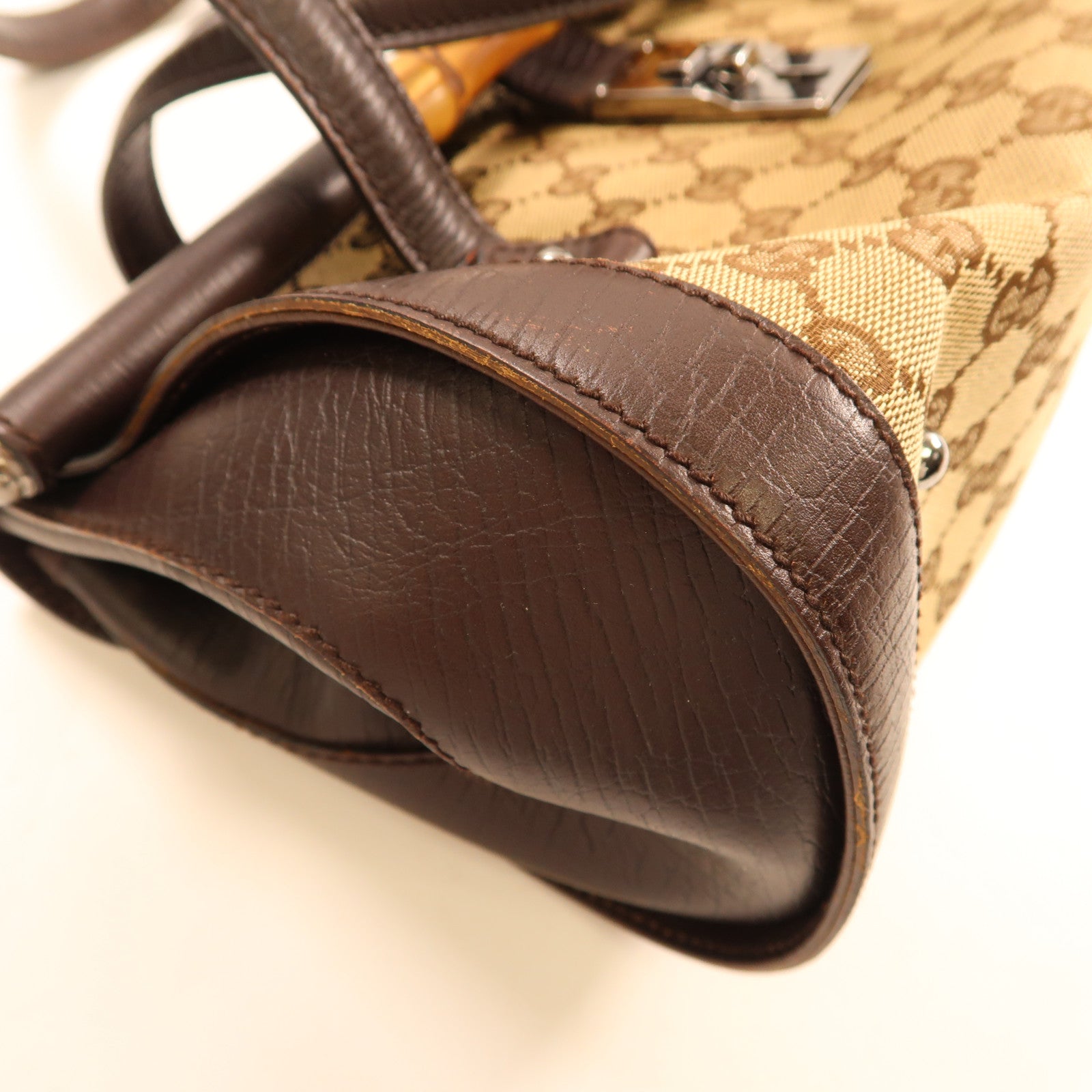 GUCCI 塗層帆布Hand Bag銀扣手挽袋