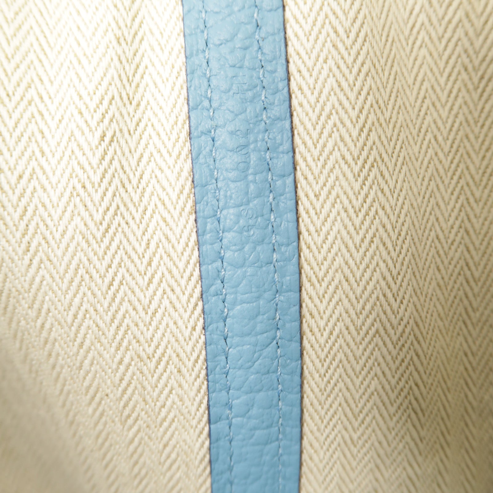 HERMES 【激減優惠】Country皮革Garden Party PM銀扣手挽袋P3 Bleu Du Nord