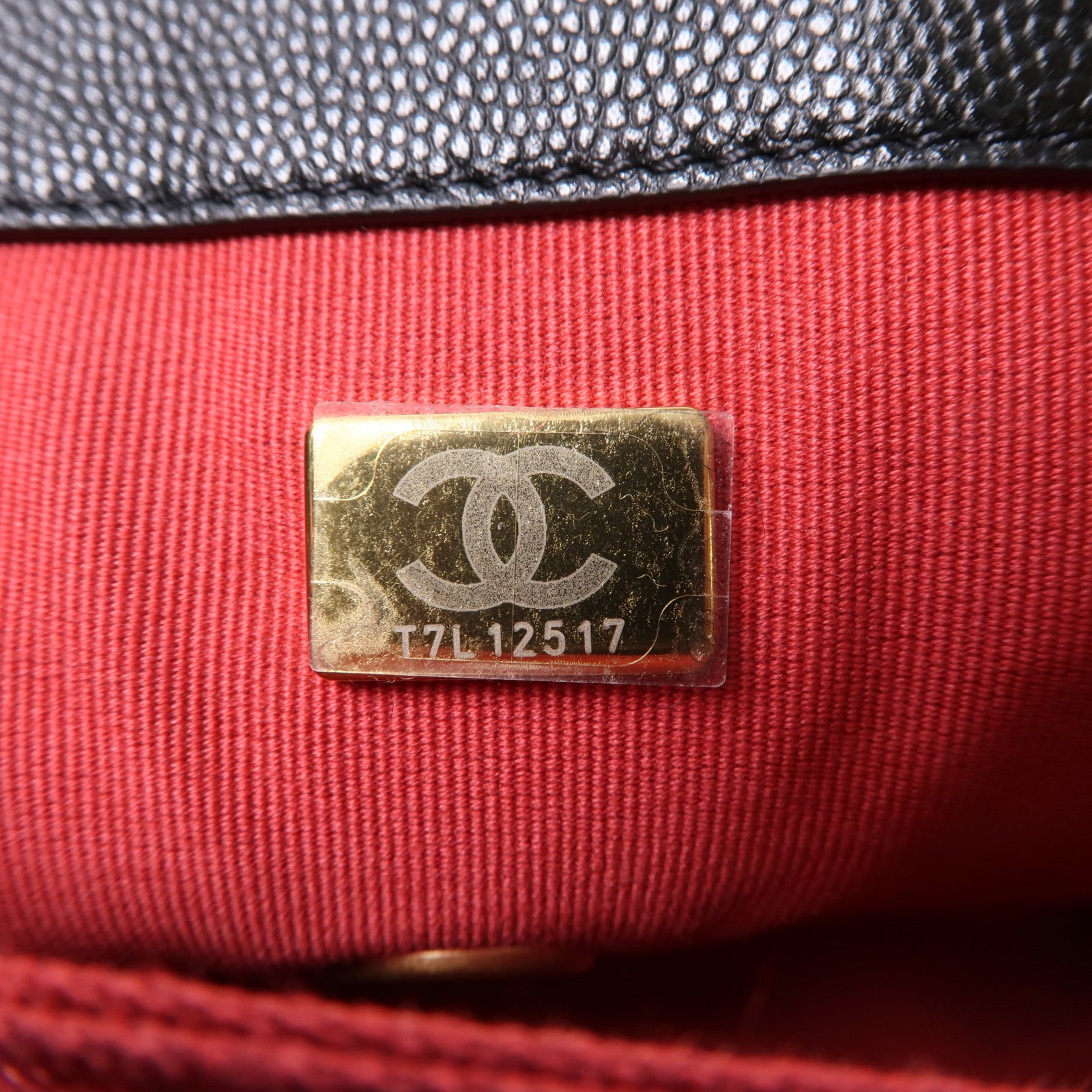 CHANEL 牛皮皮革Chain Shoulder金扣鏈帶手挽肩背兩用袋黑色