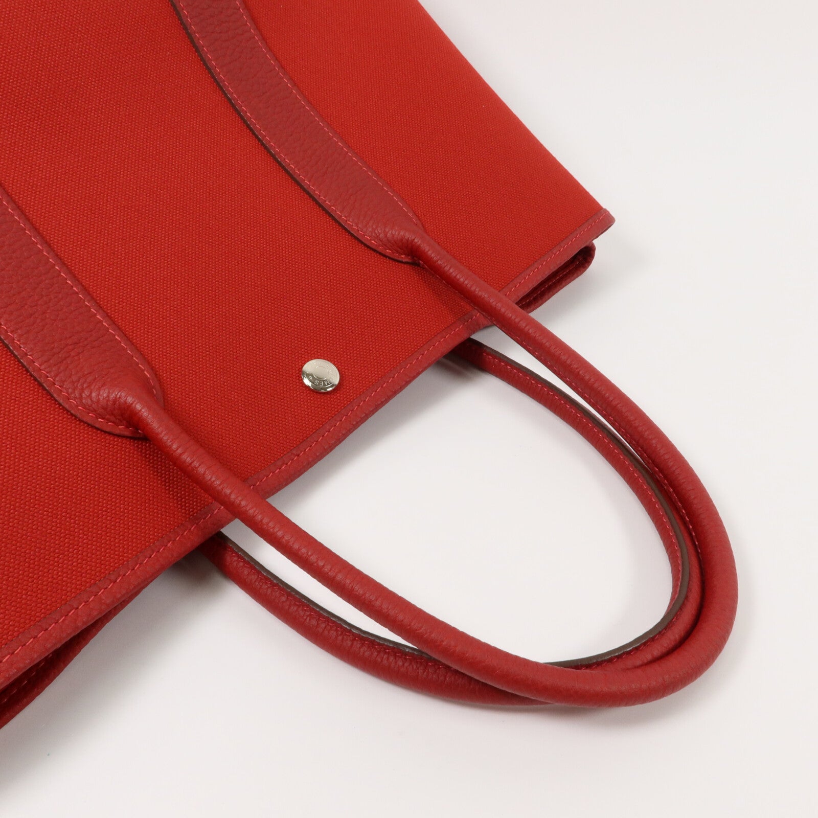 HERMES 帆布GardenParty PM手挽袋Rough Grenat
