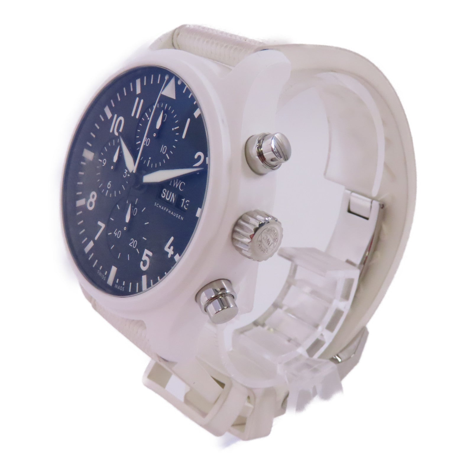 IWC Pilot Chronograph Top Gun陶瓷/橡膠手錶自動機芯黑色