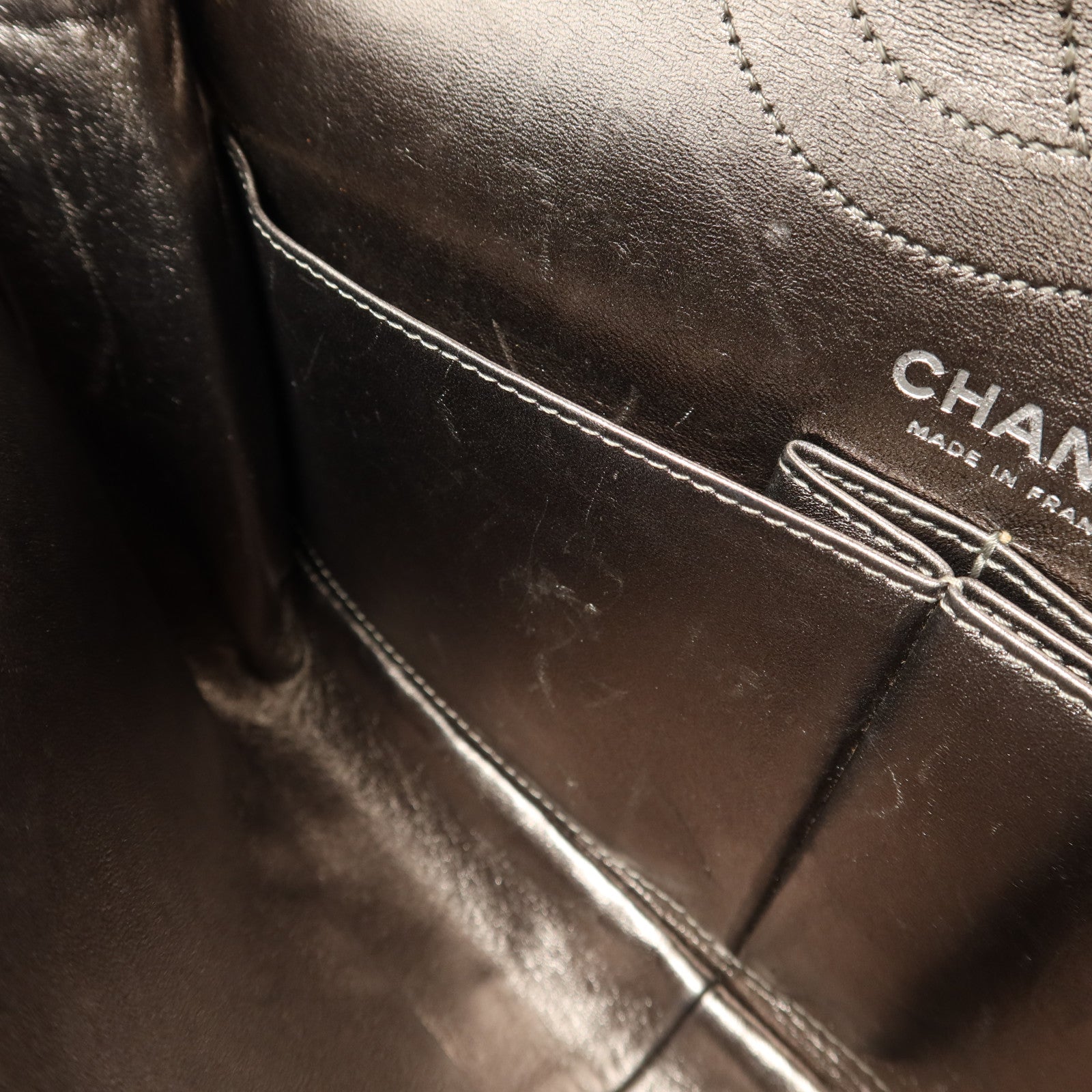 CHANEL 牛皮皮革2.55銀扣鏈帶肩背袋