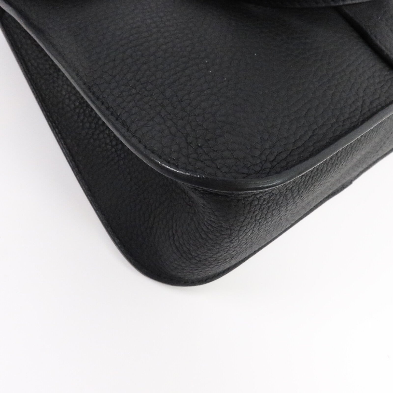 HERMES Clemence皮革Halzan 25手挽肩背兩用袋Noir